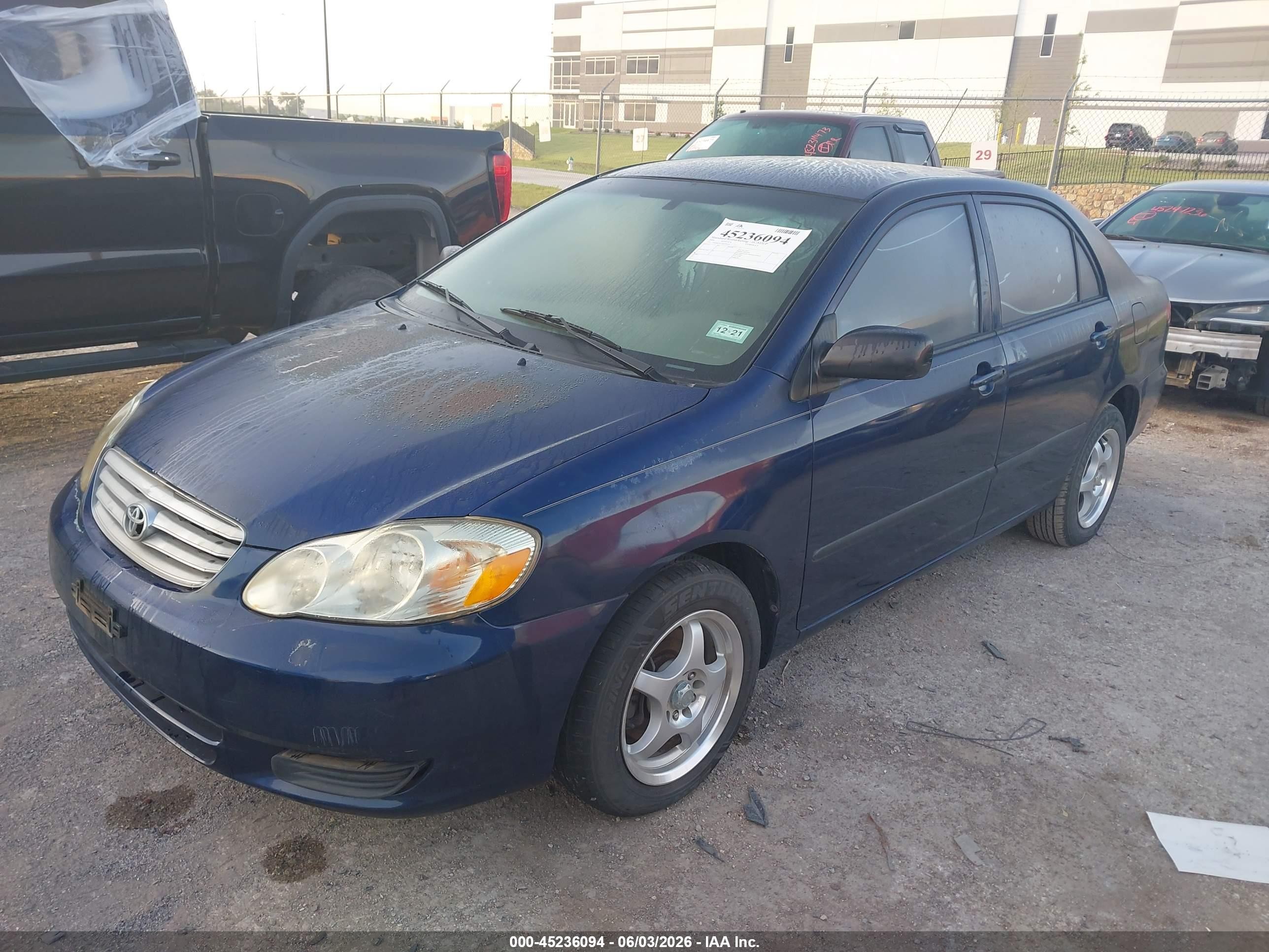 2004 Toyota Corolla Ce Blue vin: 1NXBR32E74Z278719