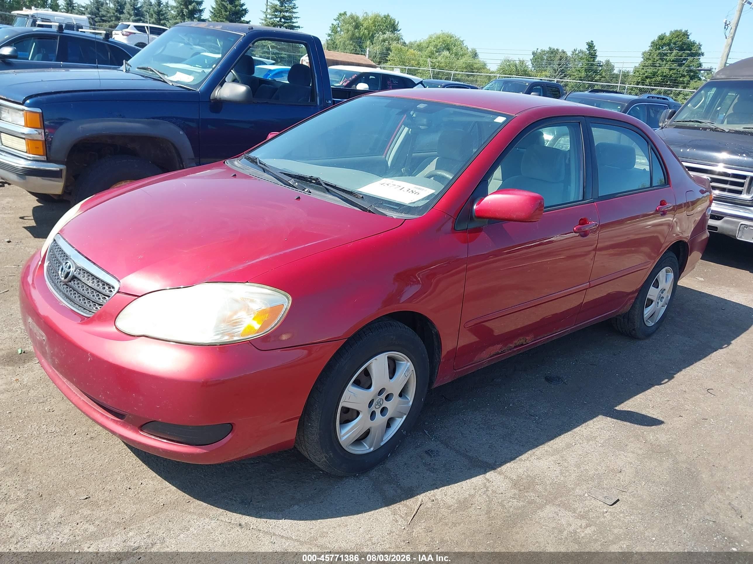 2007 Toyota Corolla Le Red vin: 1NXBR32E77Z899883
