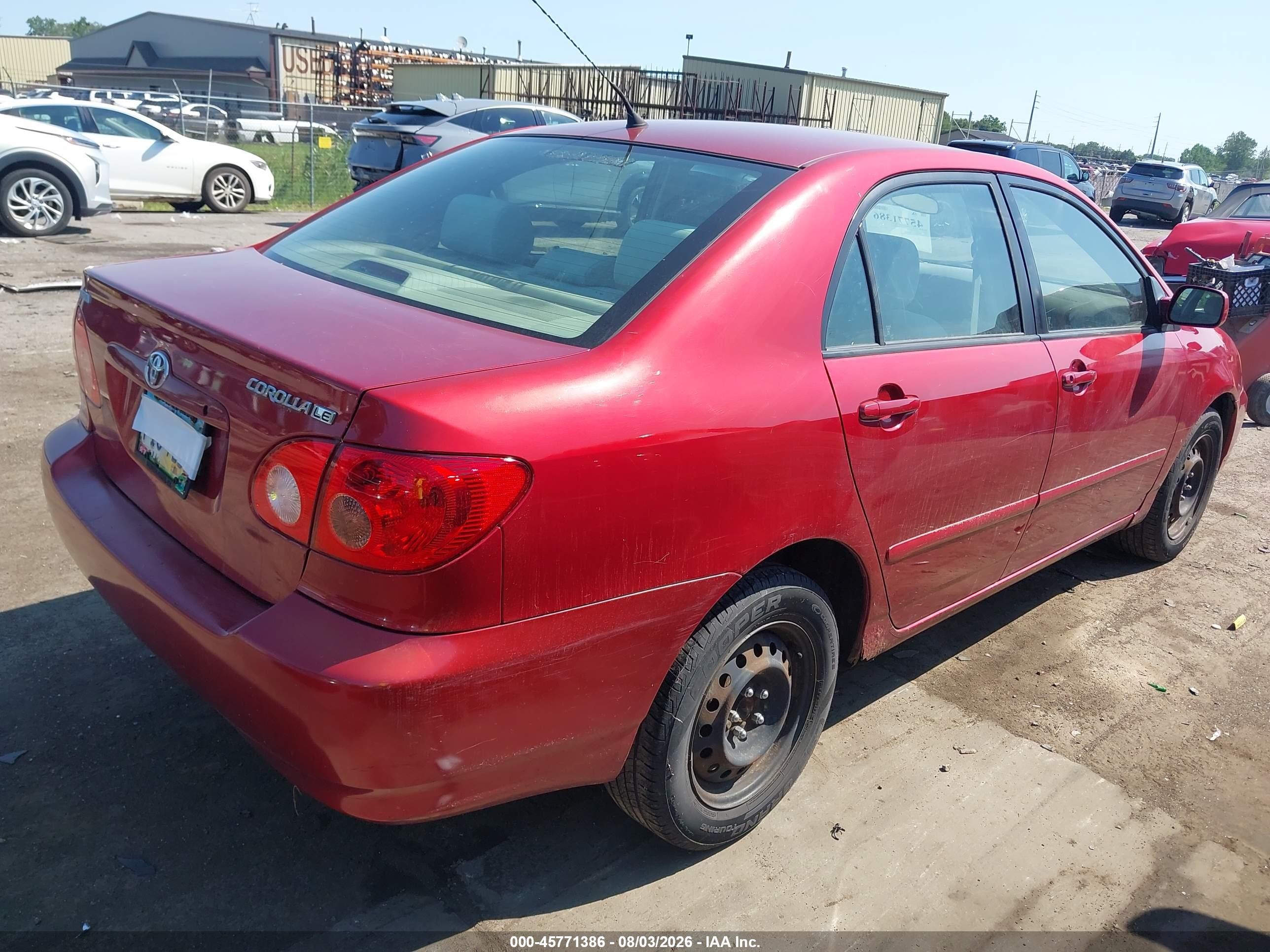 2007 Toyota Corolla Le Red vin: 1NXBR32E77Z899883
