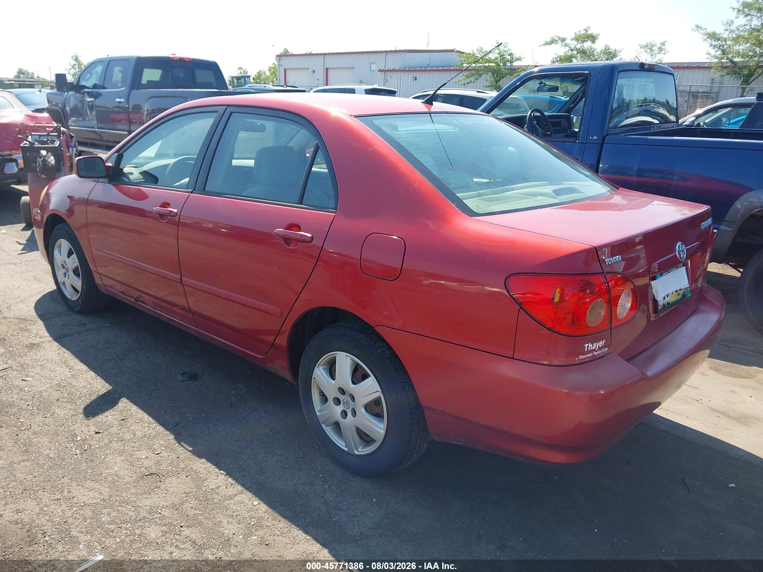 2007 Toyota Corolla Le Red vin: 1NXBR32E77Z899883