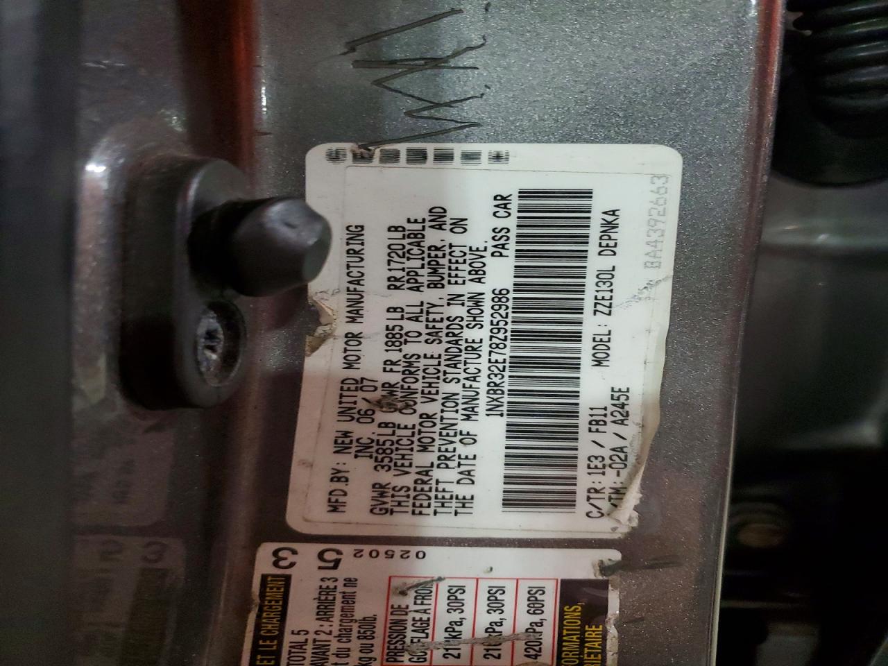 2008 Toyota Corolla Le Gray vin: 1NXBR32E78Z952986