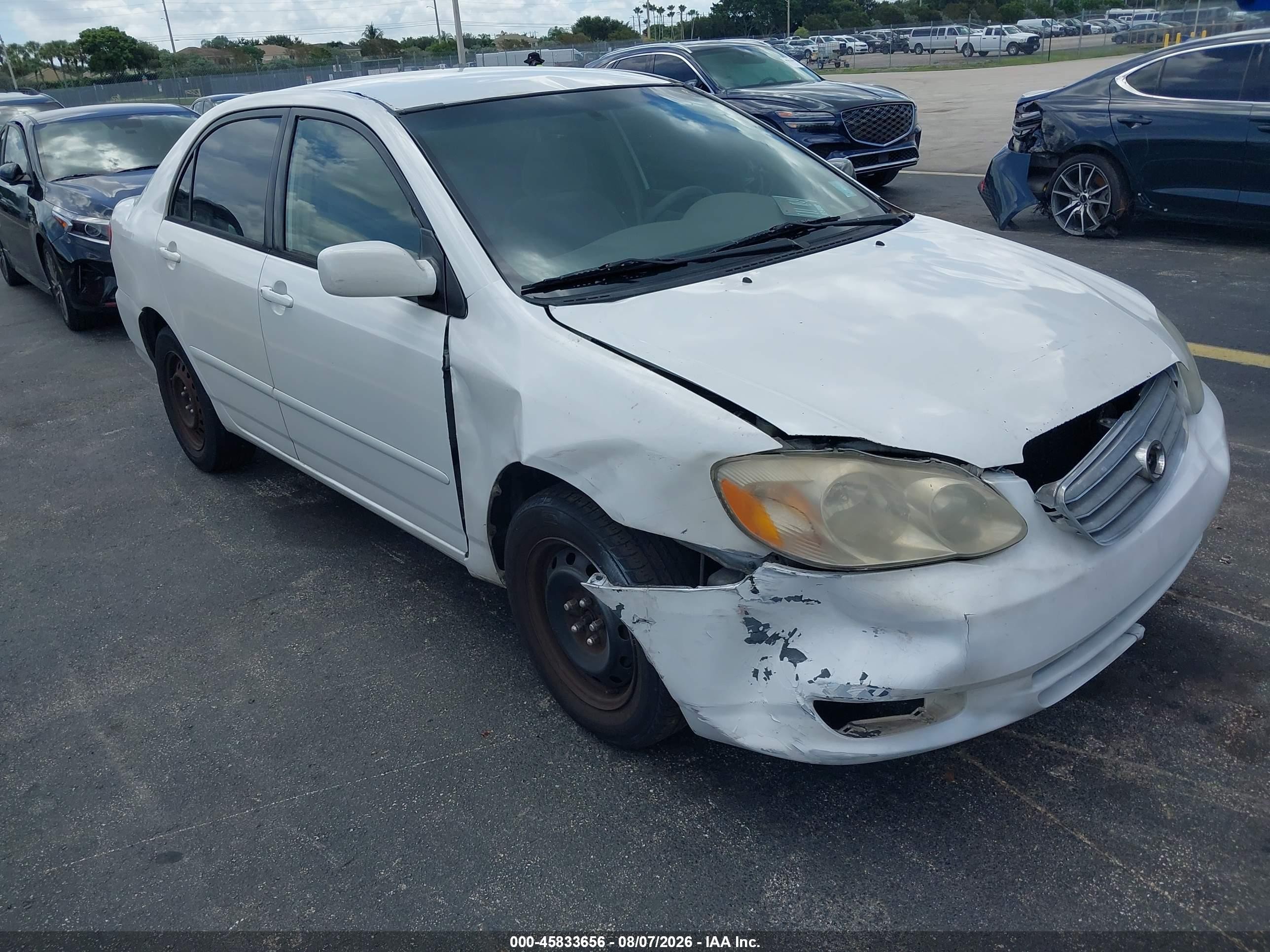 2003 Toyota Corolla Le White vin: 1NXBR32E83Z041137
