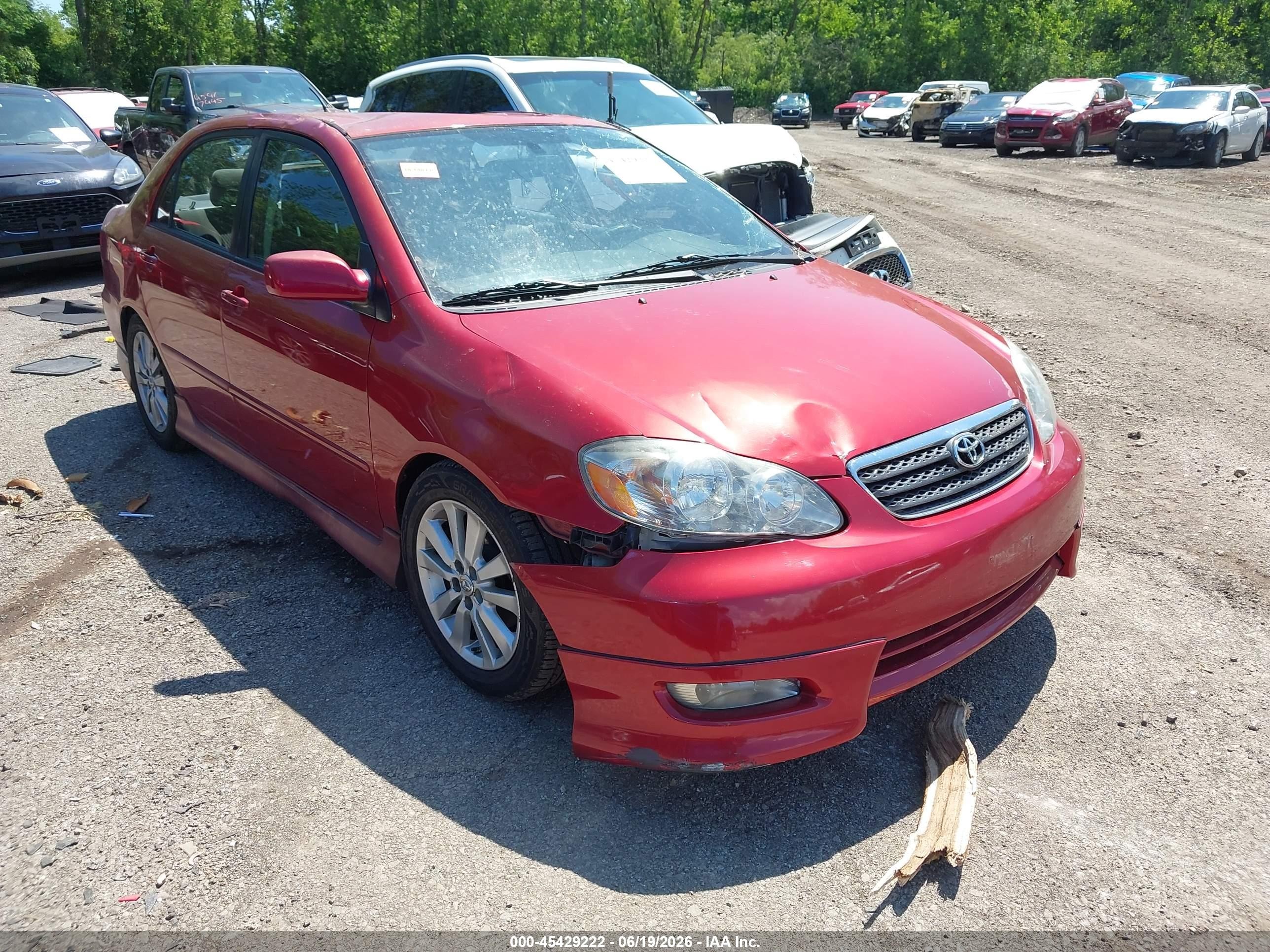 2008 Toyota Corolla S Red vin: 1NXBR32E88Z961812