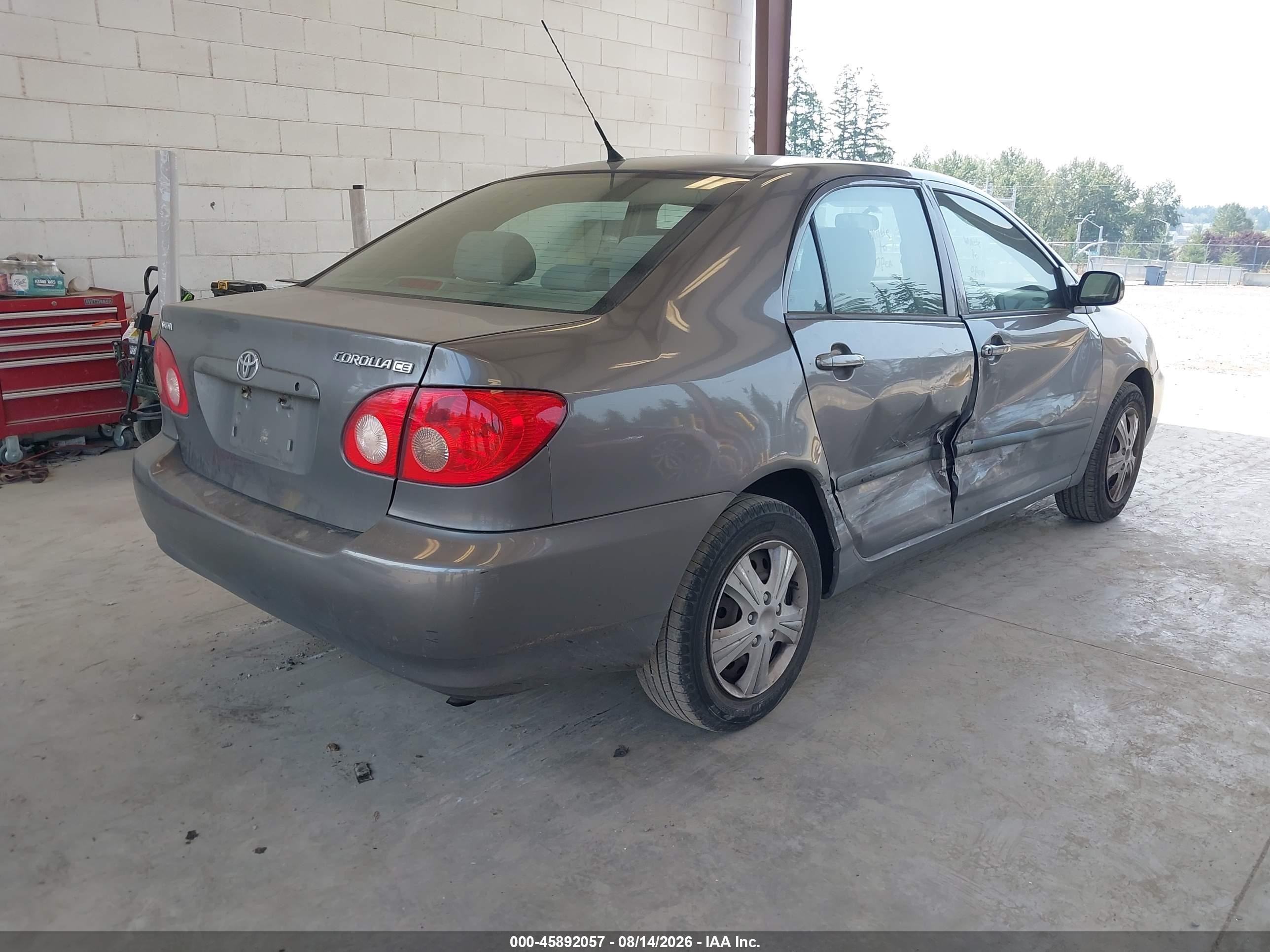 2005 Toyota Corolla Ce Gray vin: 1NXBR32E95Z445129