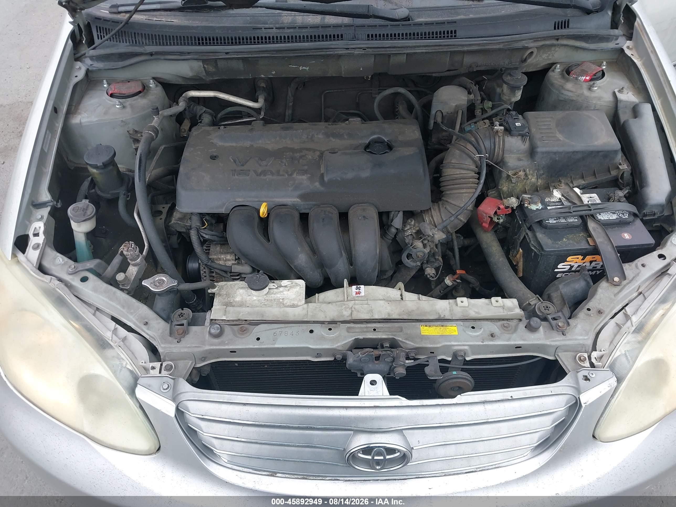2003 Toyota Corolla S Gray vin: 1NXBR32EX3Z033492