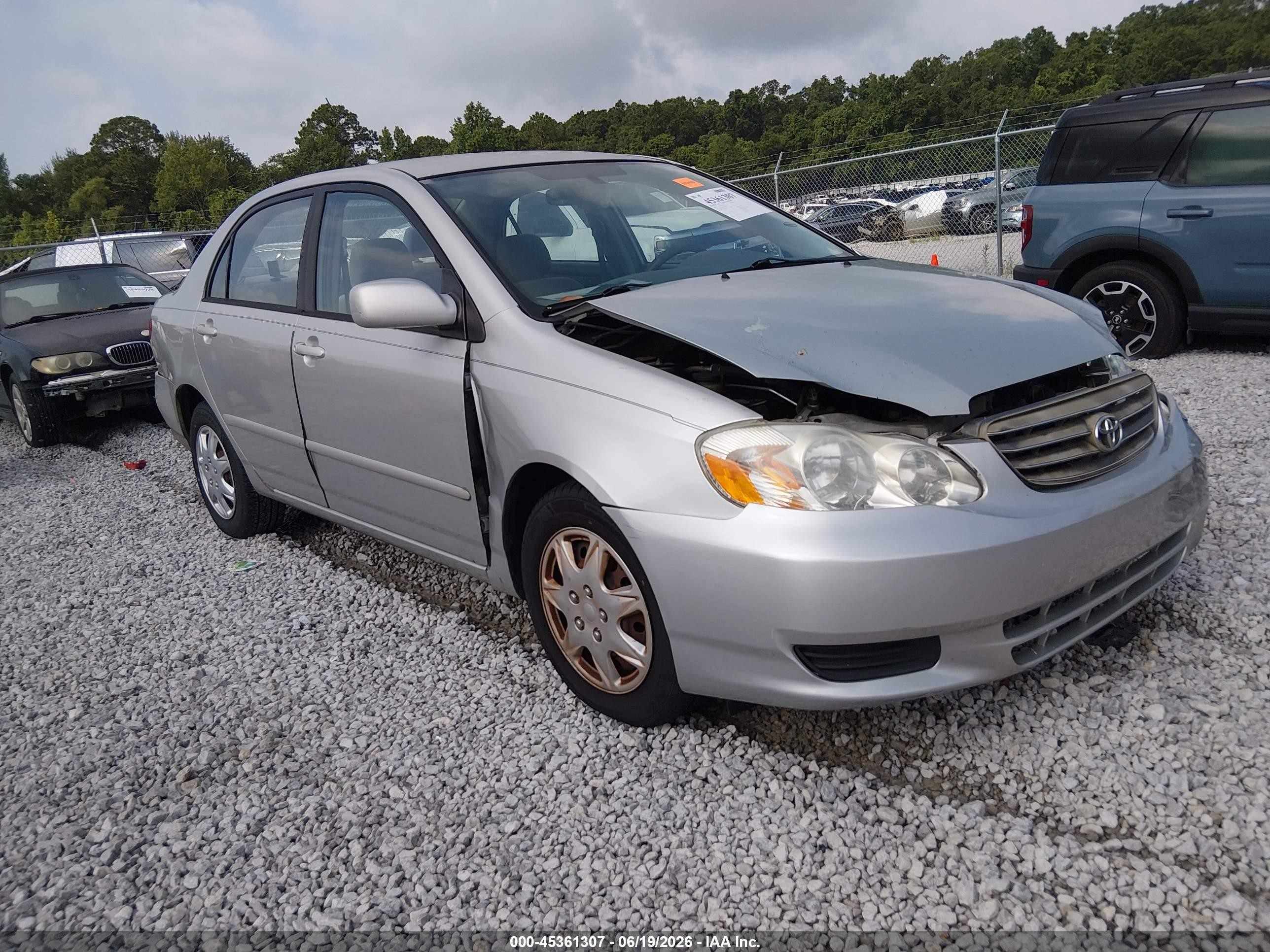 2003 Toyota Corolla Le Silver vin: 1NXBR32EX3Z148870