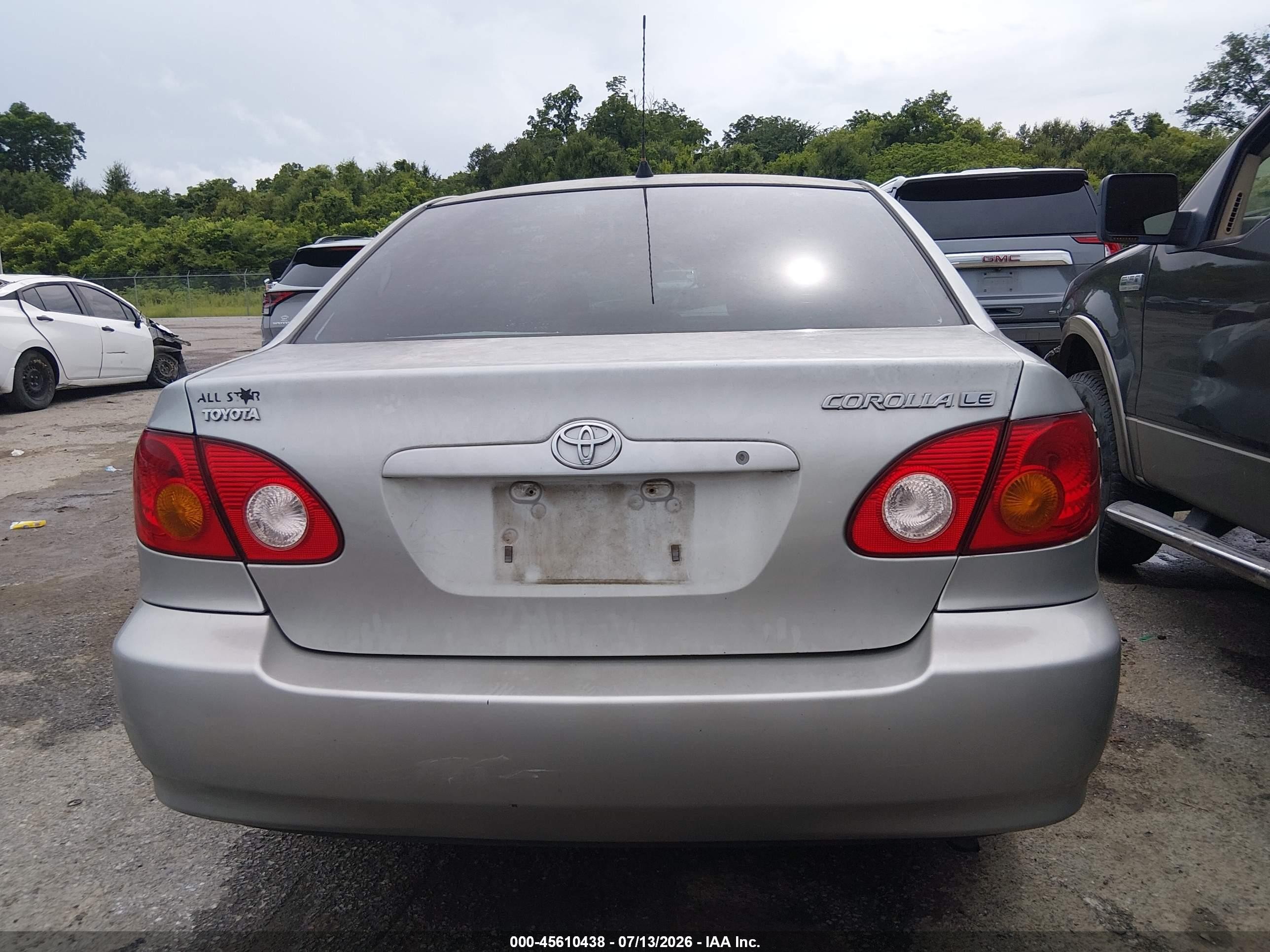 2003 Toyota Corolla Le Silver vin: 1NXBR32EX3Z183022