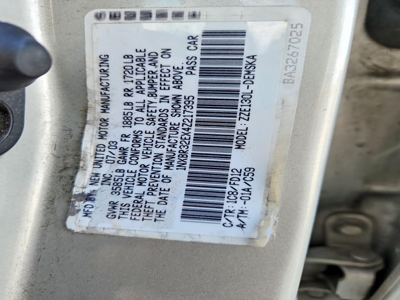 2004 Toyota Corolla S Gray vin: 1NXBR32EX4Z217395