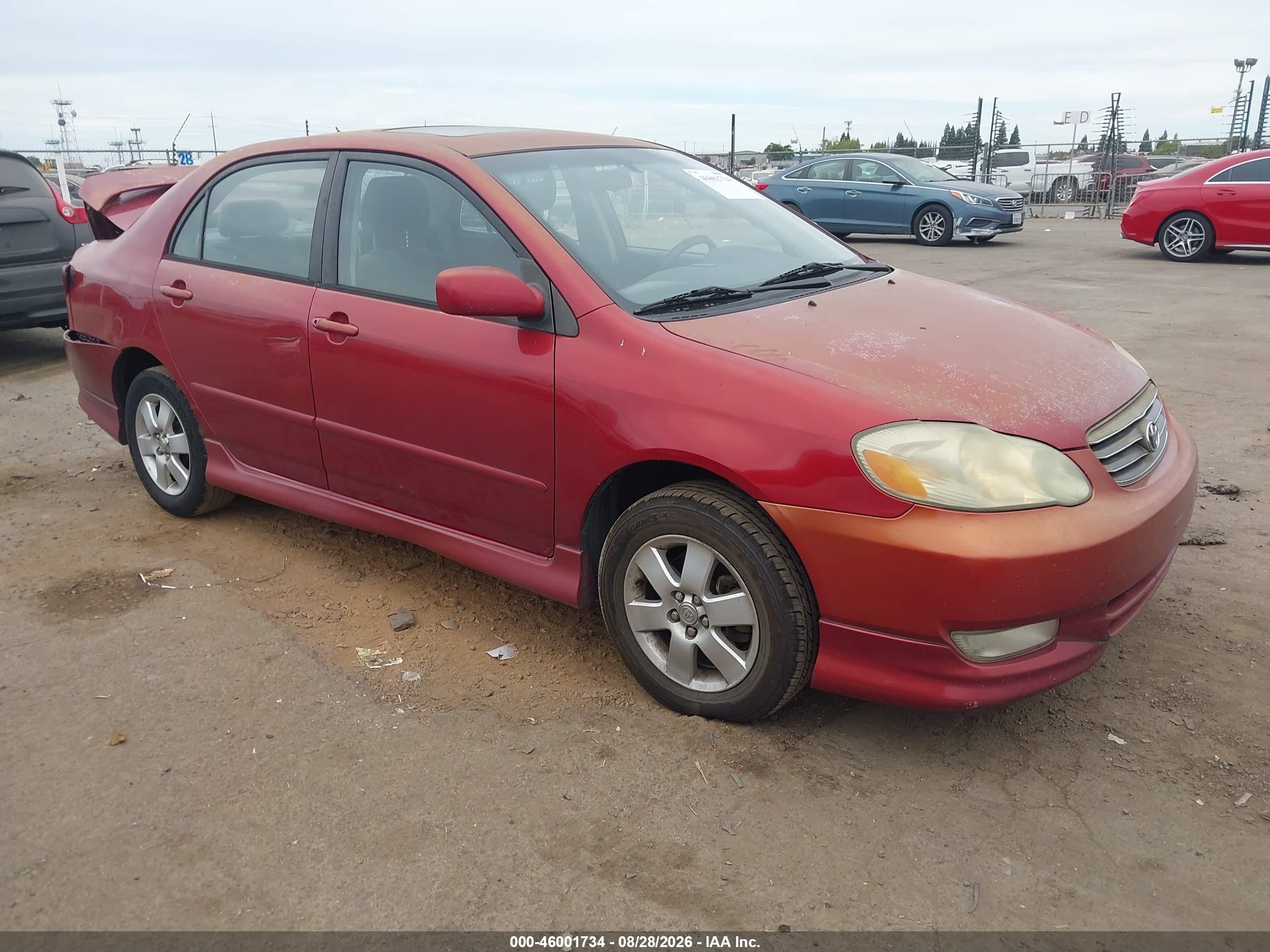 2004 Toyota Corolla S Red vin: 1NXBR32EX4Z331395