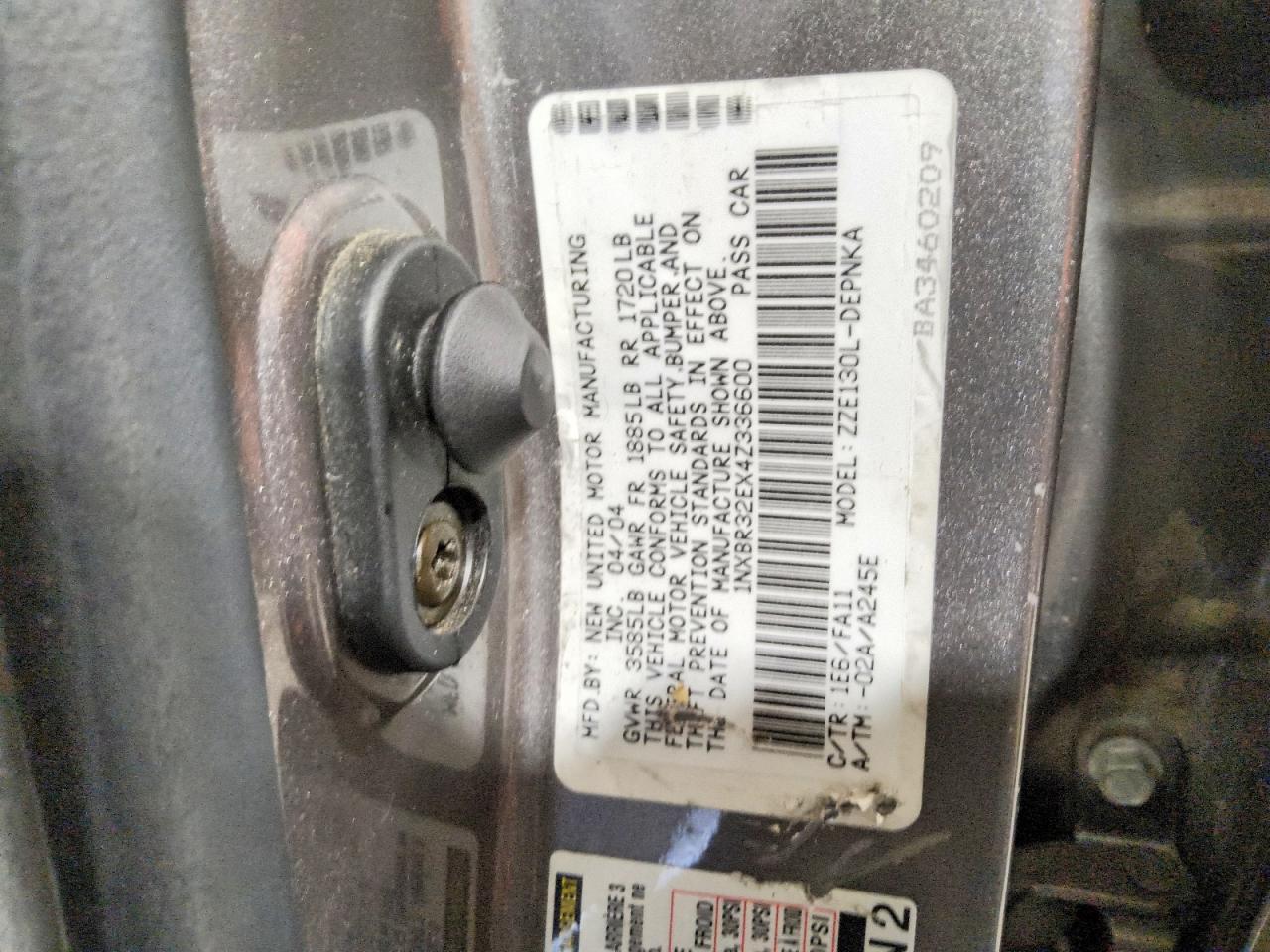 2004 Toyota Corolla Le Gray vin: 1NXBR32EX4Z336600