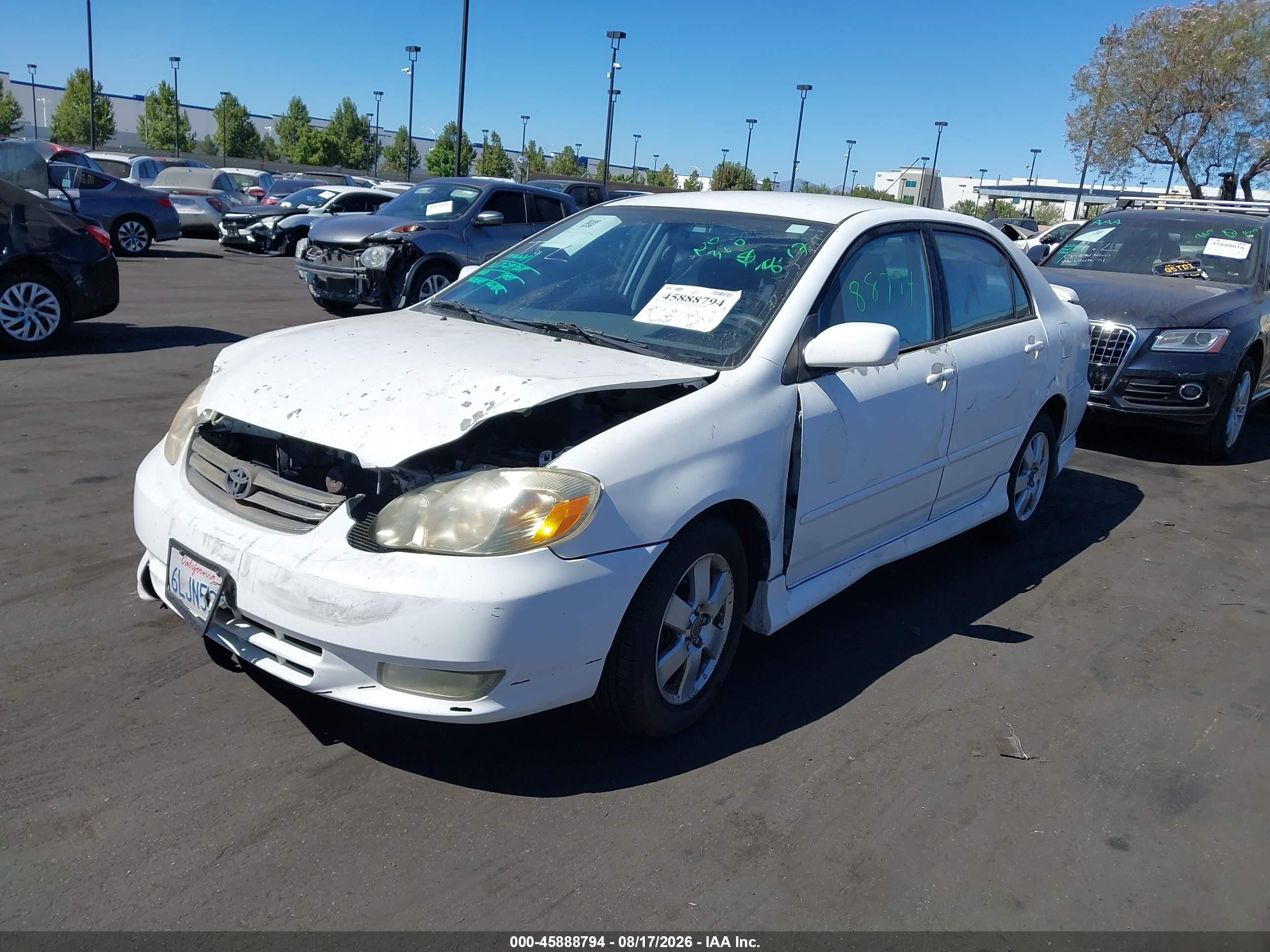 2004 Toyota Corolla S White vin: 1NXBR32EX4Z337293