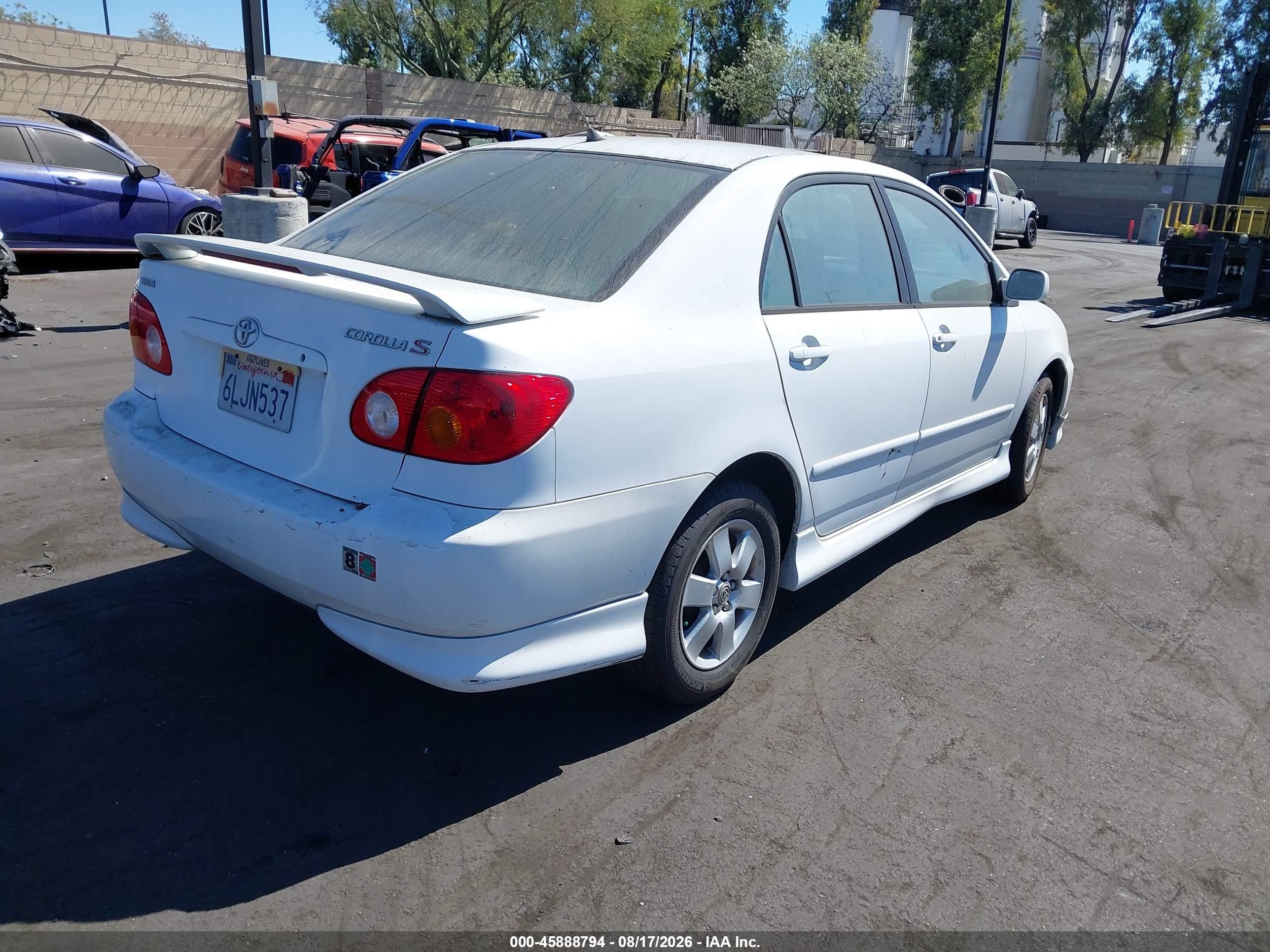 2004 Toyota Corolla S White vin: 1NXBR32EX4Z337293