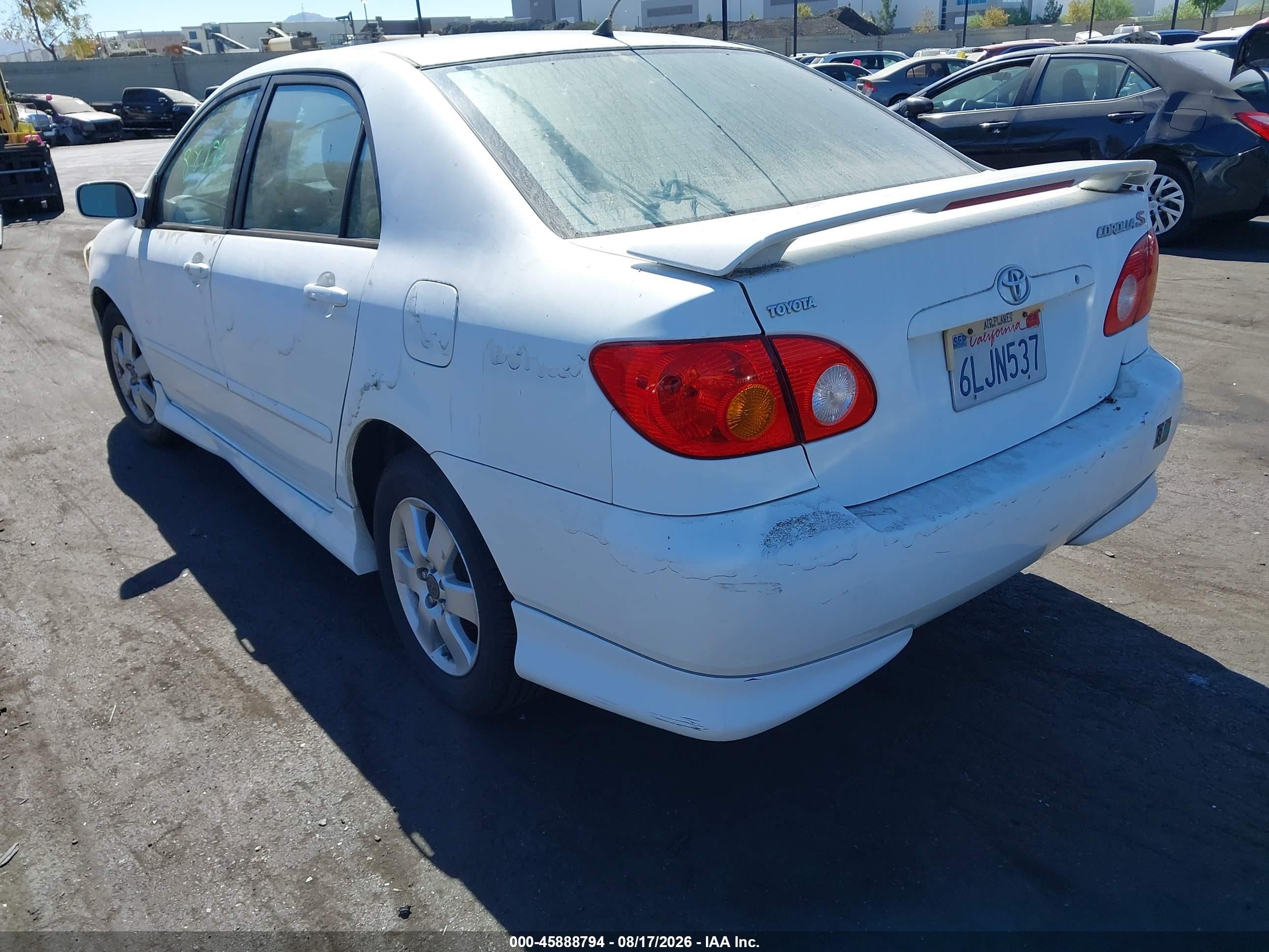 2004 Toyota Corolla S White vin: 1NXBR32EX4Z337293