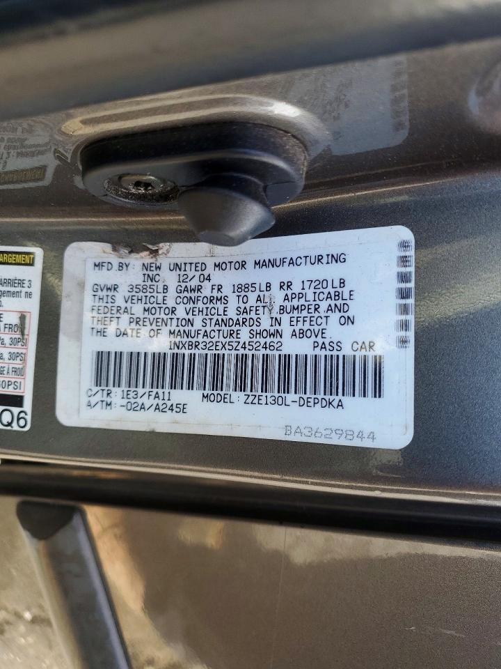 2005 Toyota Corolla Ce Gray vin: 1NXBR32EX5Z452462