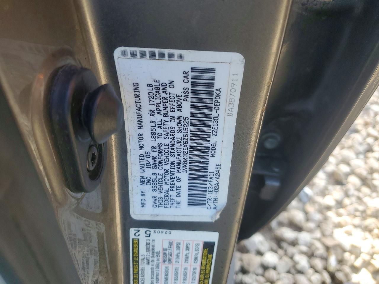 2006 Toyota Corolla Ce Gray vin: 1NXBR32EX6Z615225