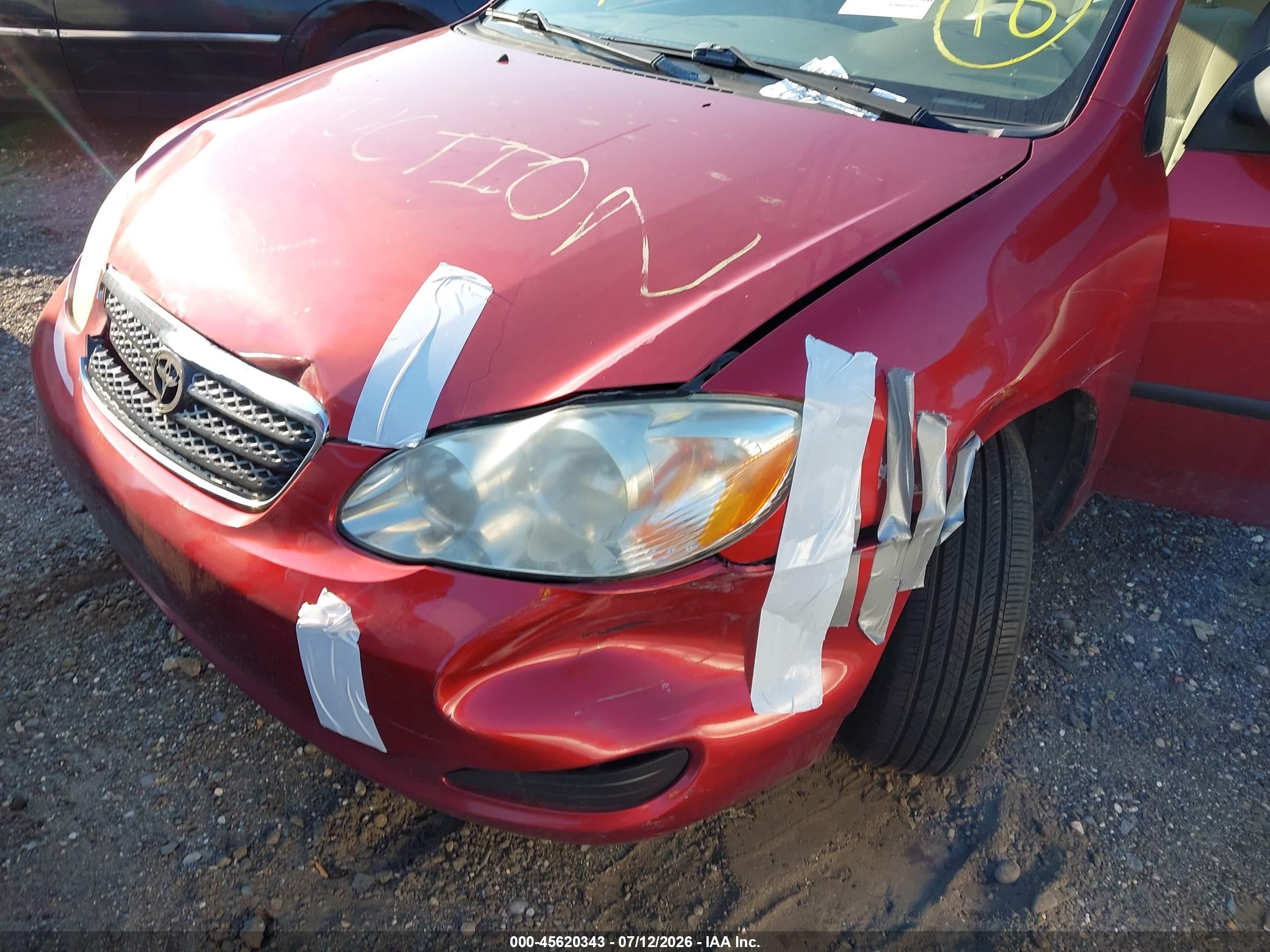 2006 Toyota Corolla Ce Red vin: 1NXBR32EX6Z743321