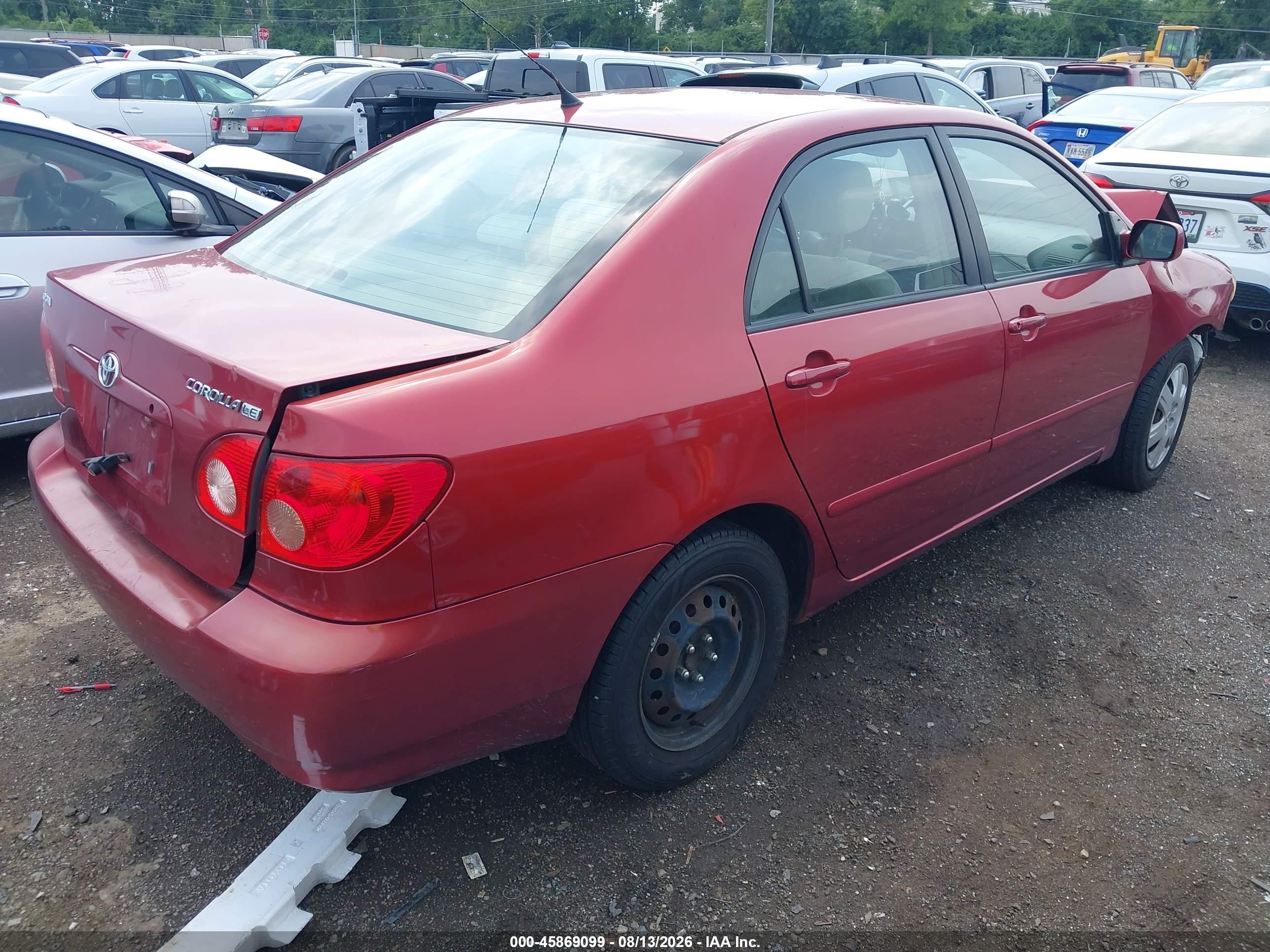 2007 Toyota Corolla Le Burgundy vin: 1NXBR32EX7Z859927
