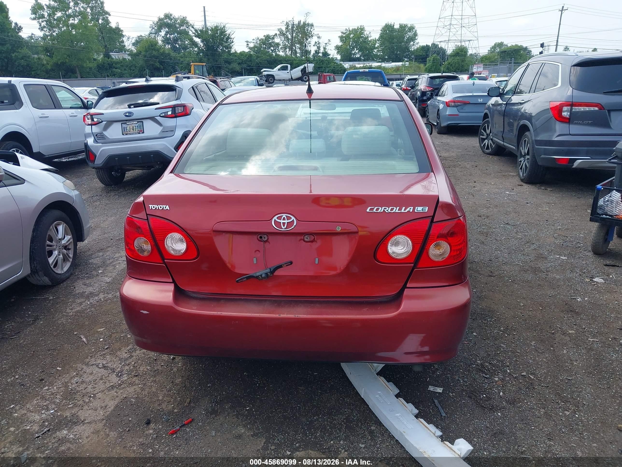 2007 Toyota Corolla Le Burgundy vin: 1NXBR32EX7Z859927