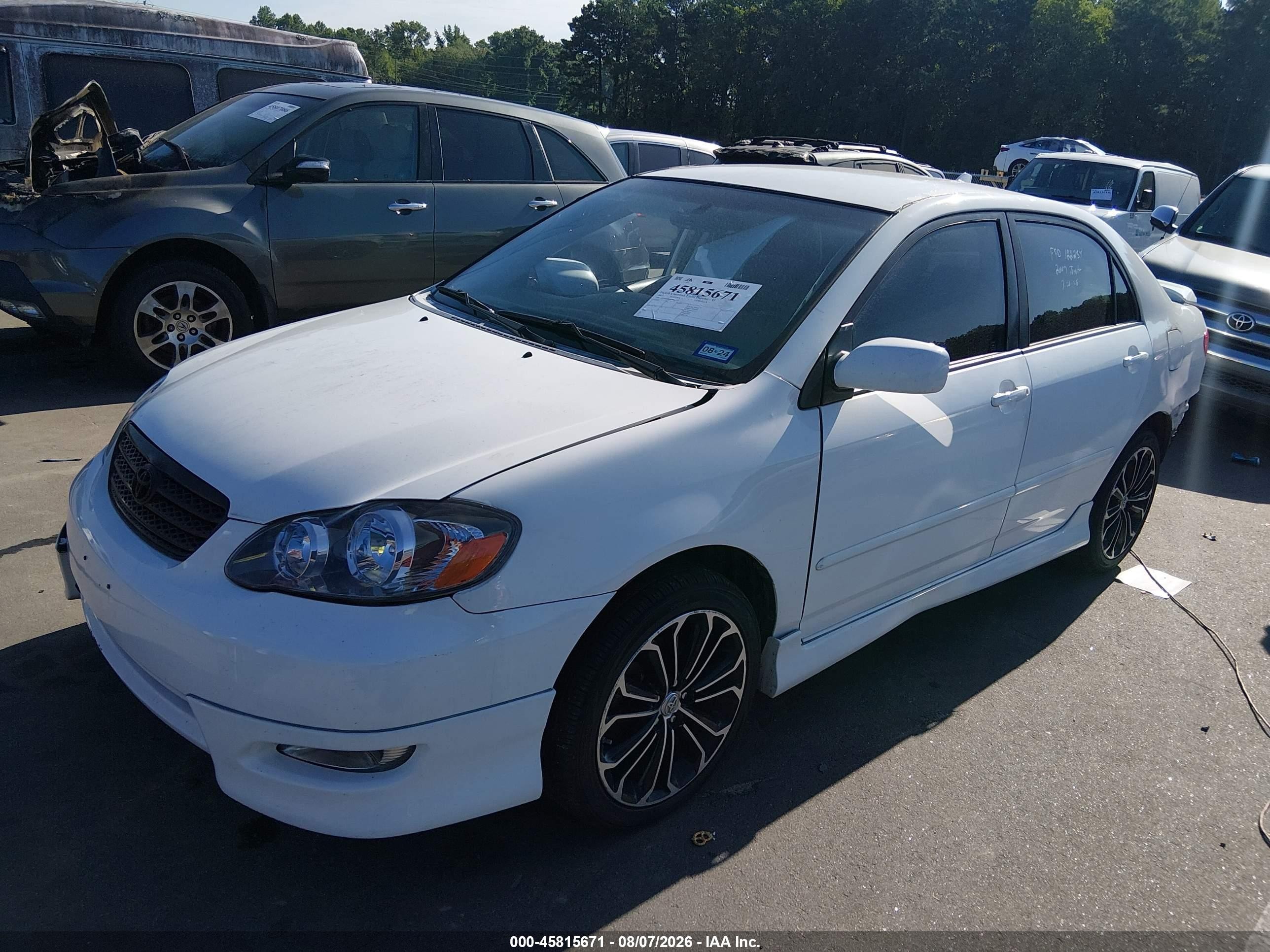 2007 Toyota Corolla S White vin: 1NXBR32EX7Z903957