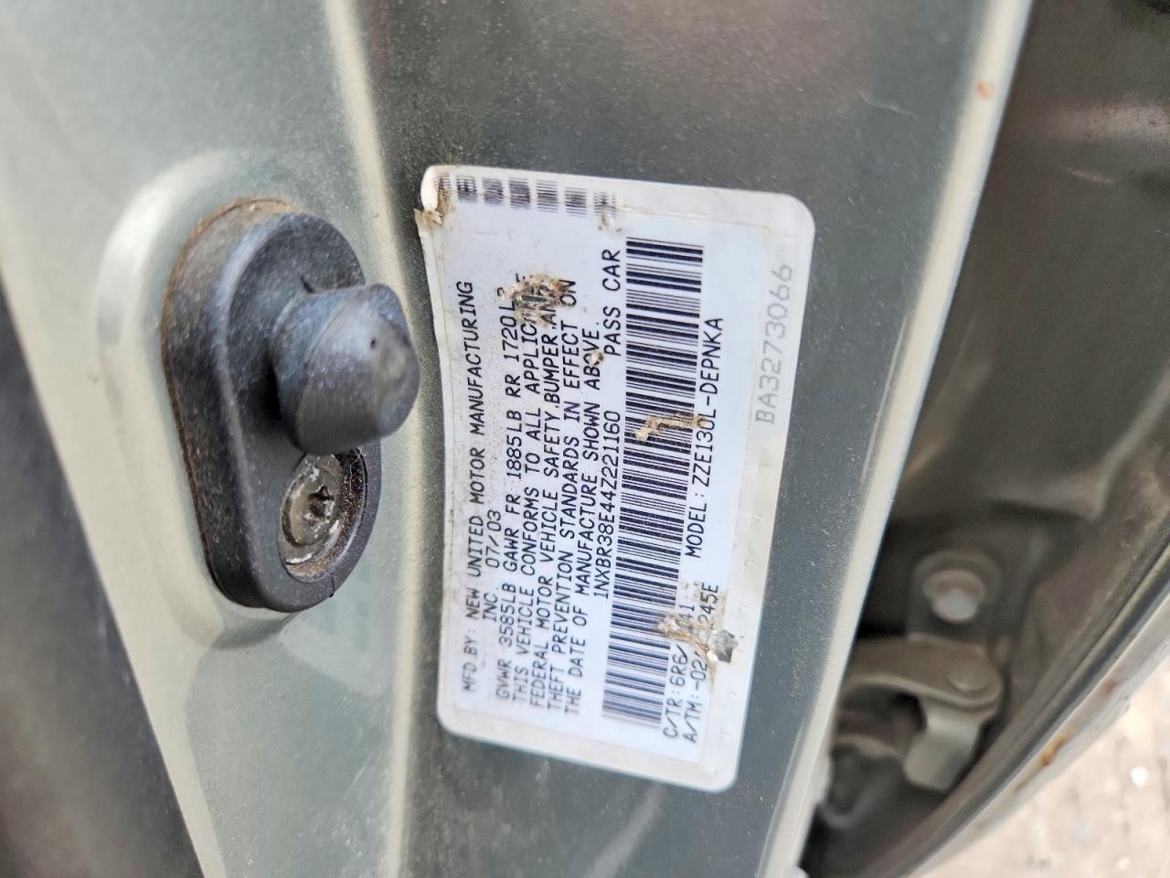 2004 Toyota Corolla Le Gray vin: 1NXBR38E44Z221160