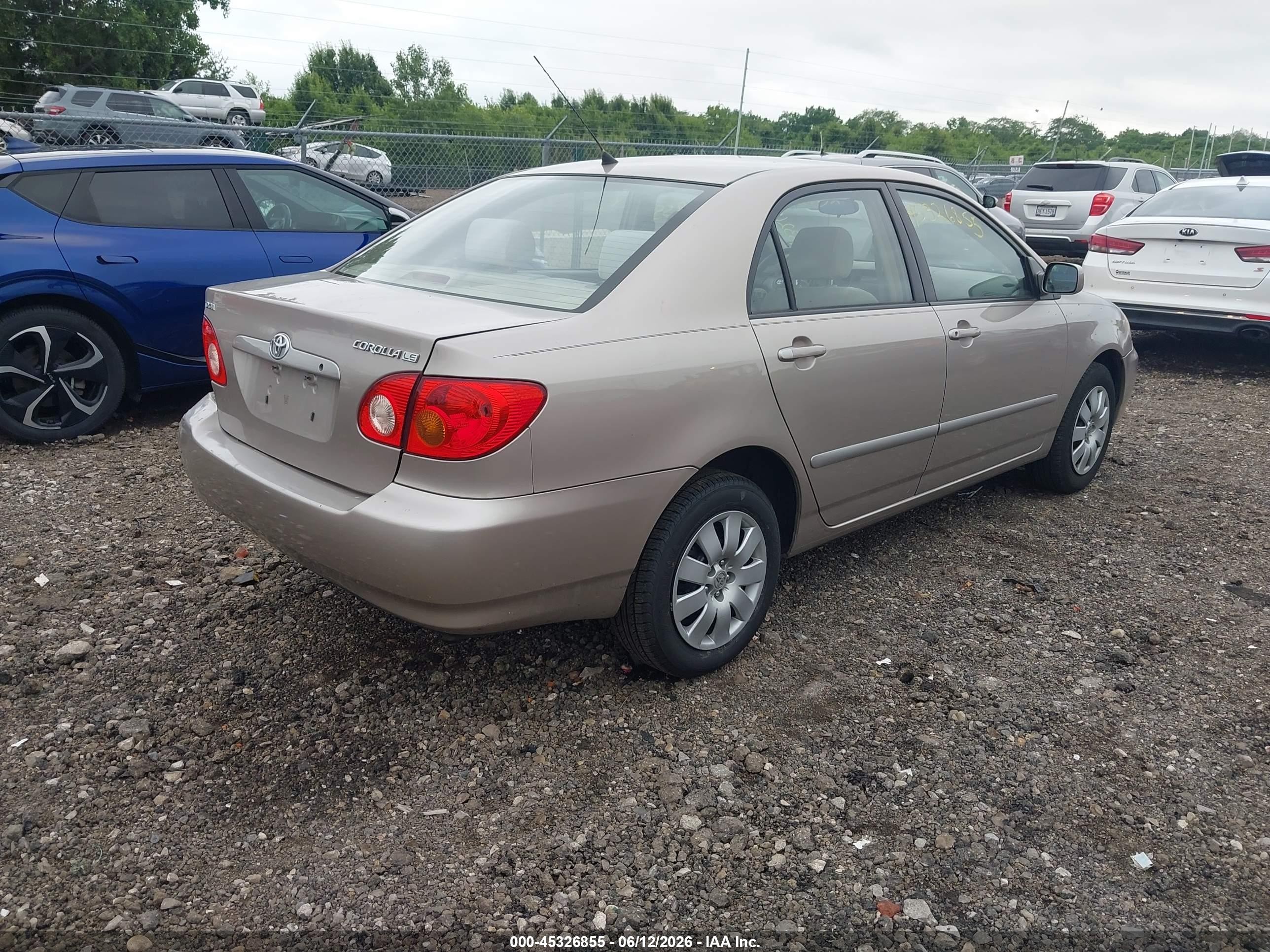 2003 Toyota Corolla Le Champagne vin: 1NXBR38EX3Z175350