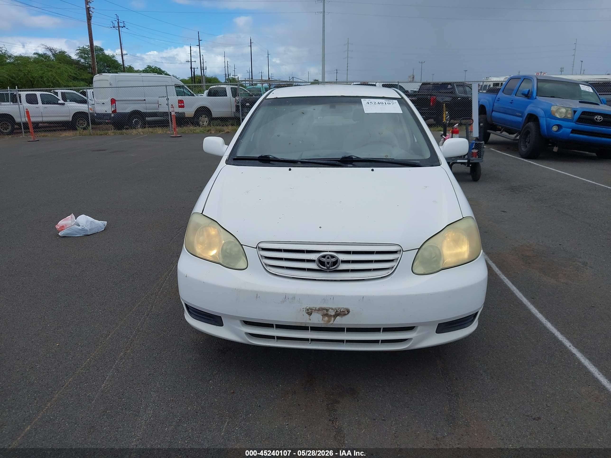 2003 Toyota Corolla   White vin: 1NXBR3HEX3D075099