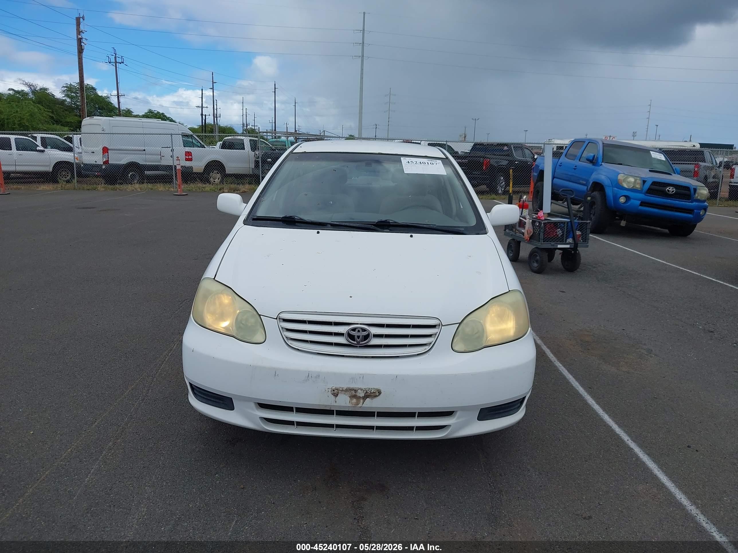 2003 Toyota Corolla   White vin: 1NXBR3HEX3D075099