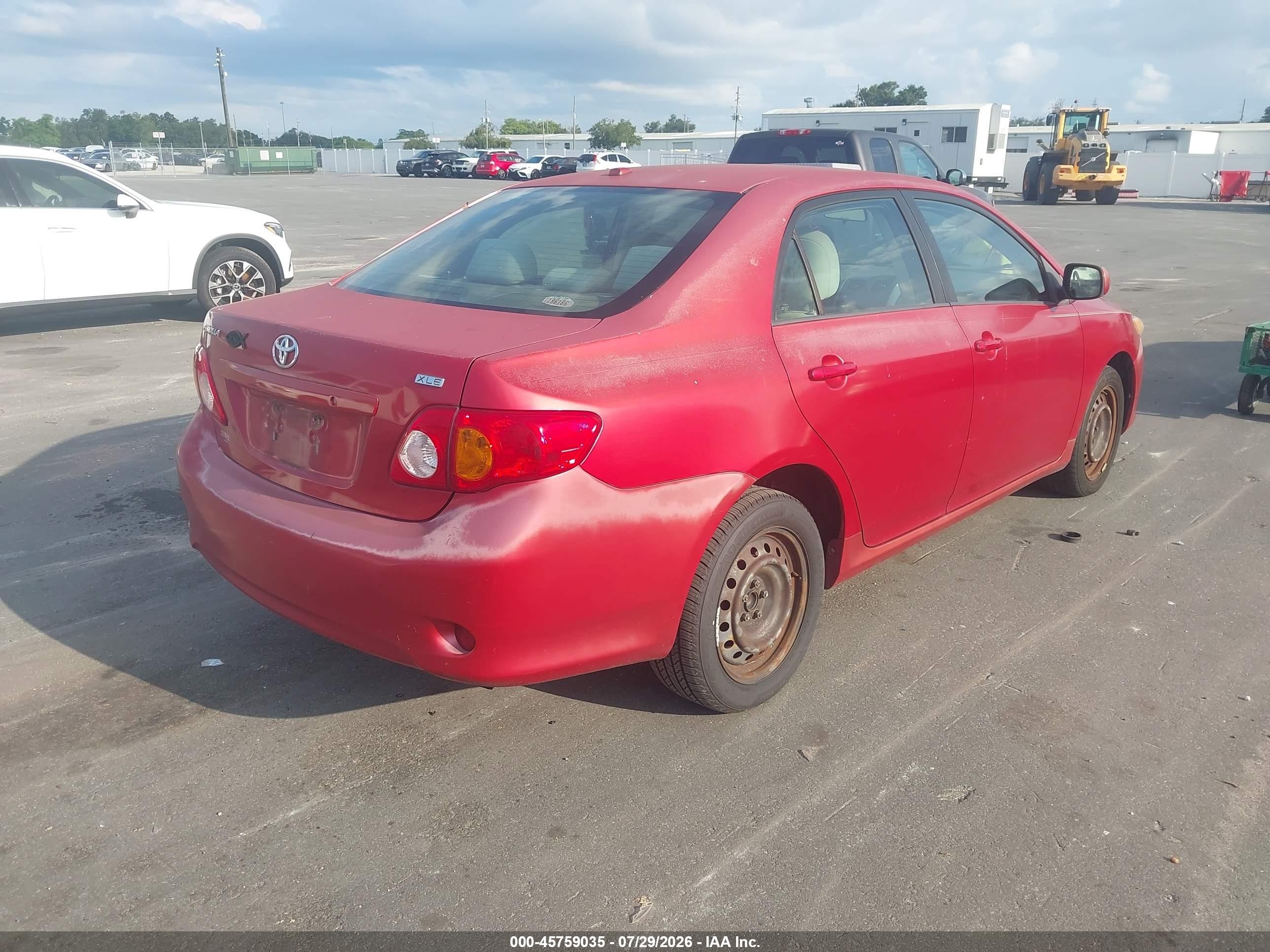 2009 Toyota Corolla Xle Красный vin: 1NXBU40E09Z015180