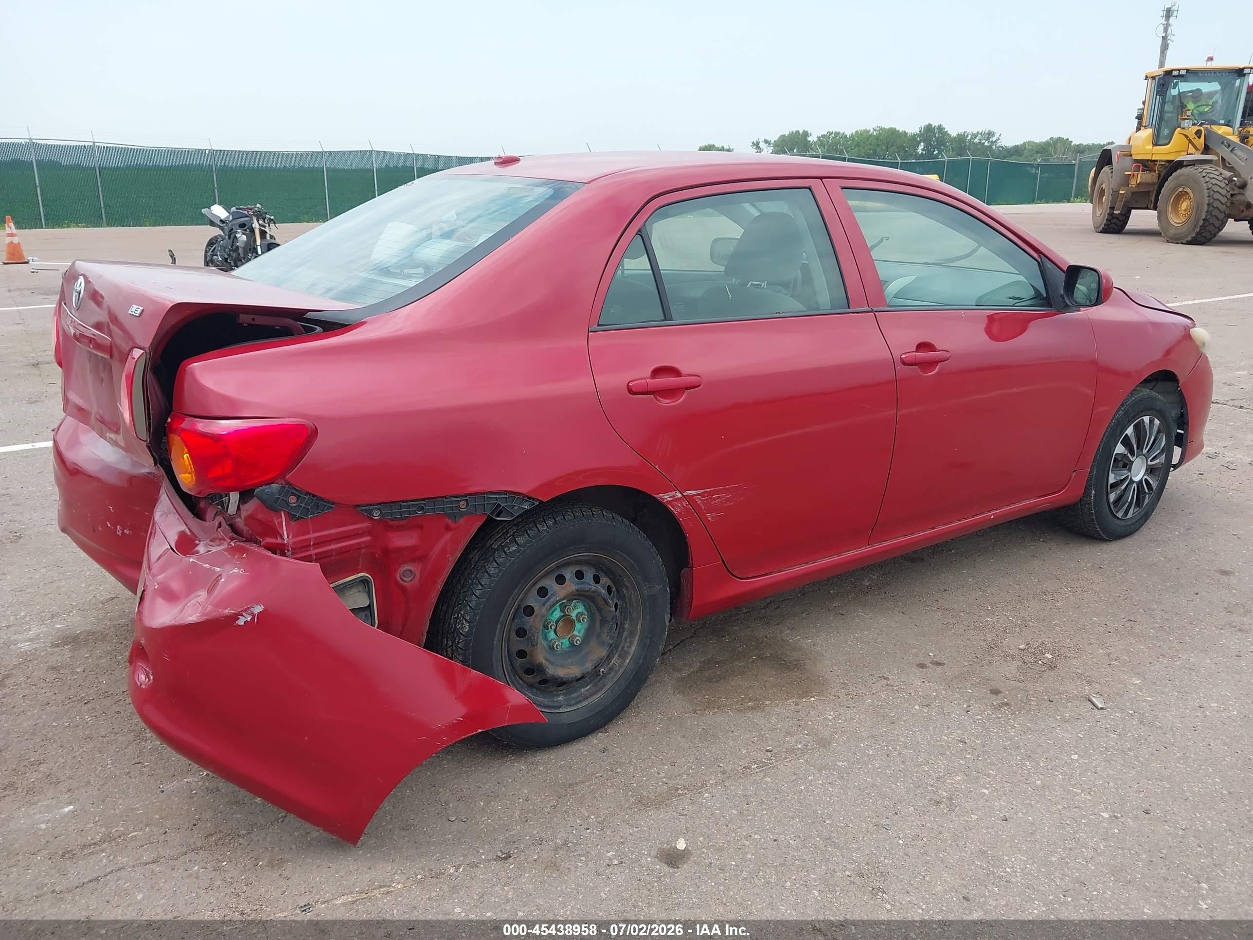 2009 Toyota Corolla Le Red vin: 1NXBU40E09Z036191