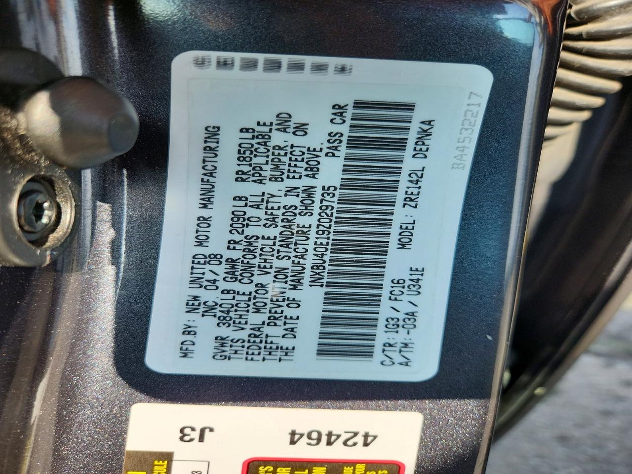 2009 Toyota Corolla Xle Gray vin: 1NXBU40E19Z029735