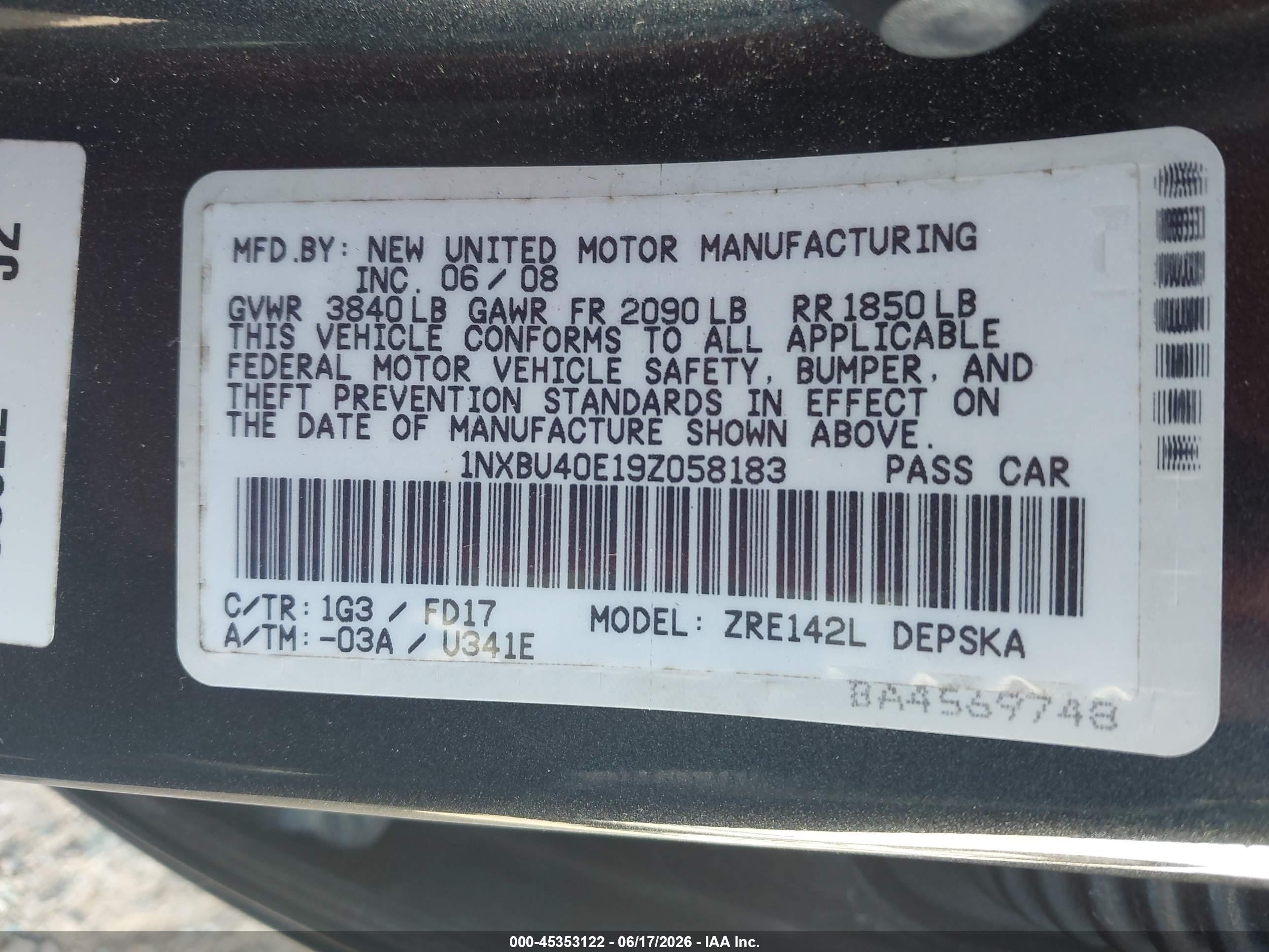 2009 Toyota Corolla S Gray vin: 1NXBU40E19Z058183