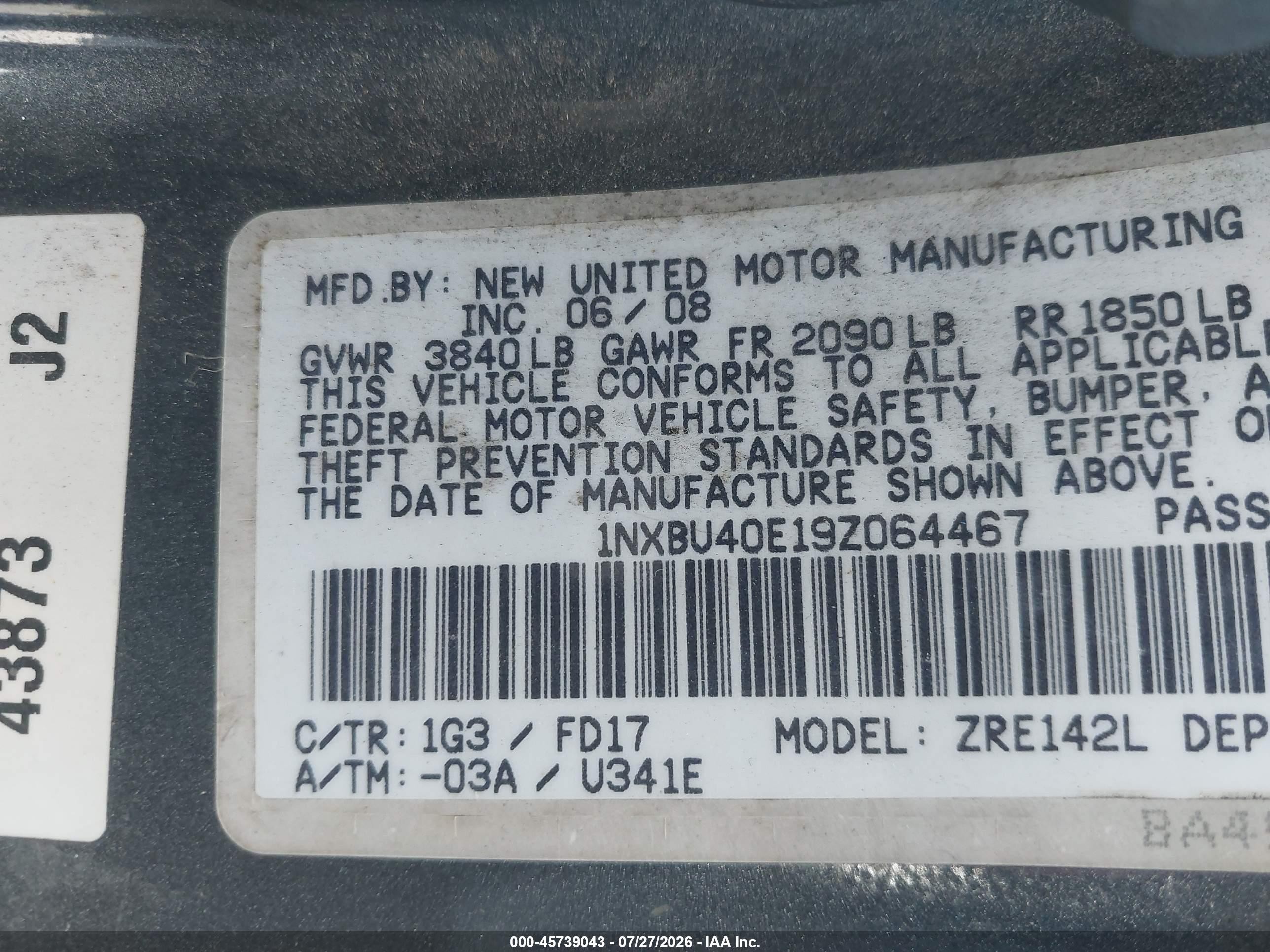 2009 Toyota Corolla S Gray vin: 1NXBU40E19Z064467