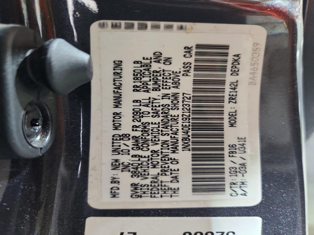 2009 Toyota Corolla Le Charcoal vin: 1NXBU40E19Z123727