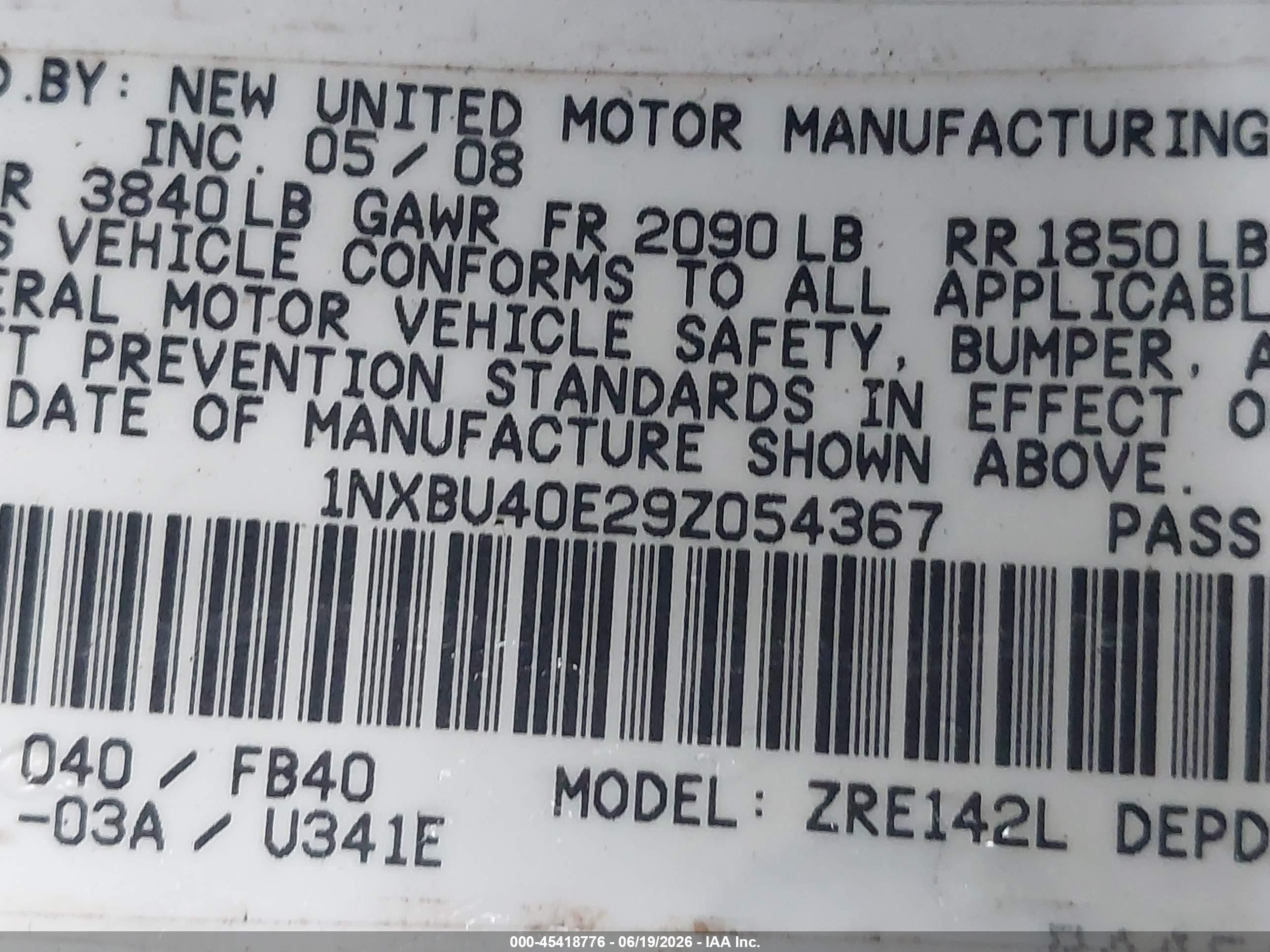 2009 Toyota Corolla Le White vin: 1NXBU40E29Z054367
