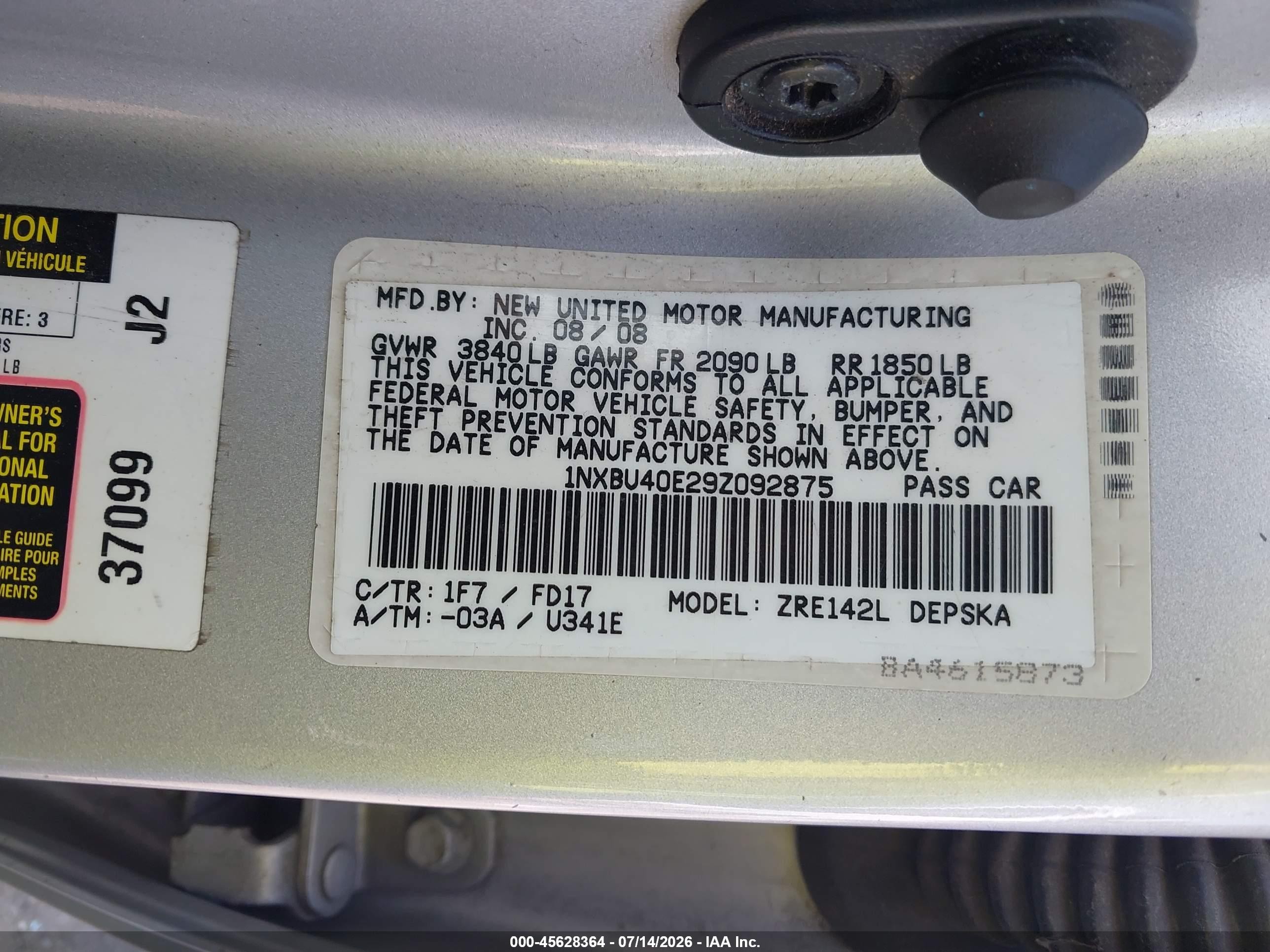 2009 Toyota Corolla S Silver vin: 1NXBU40E29Z092875