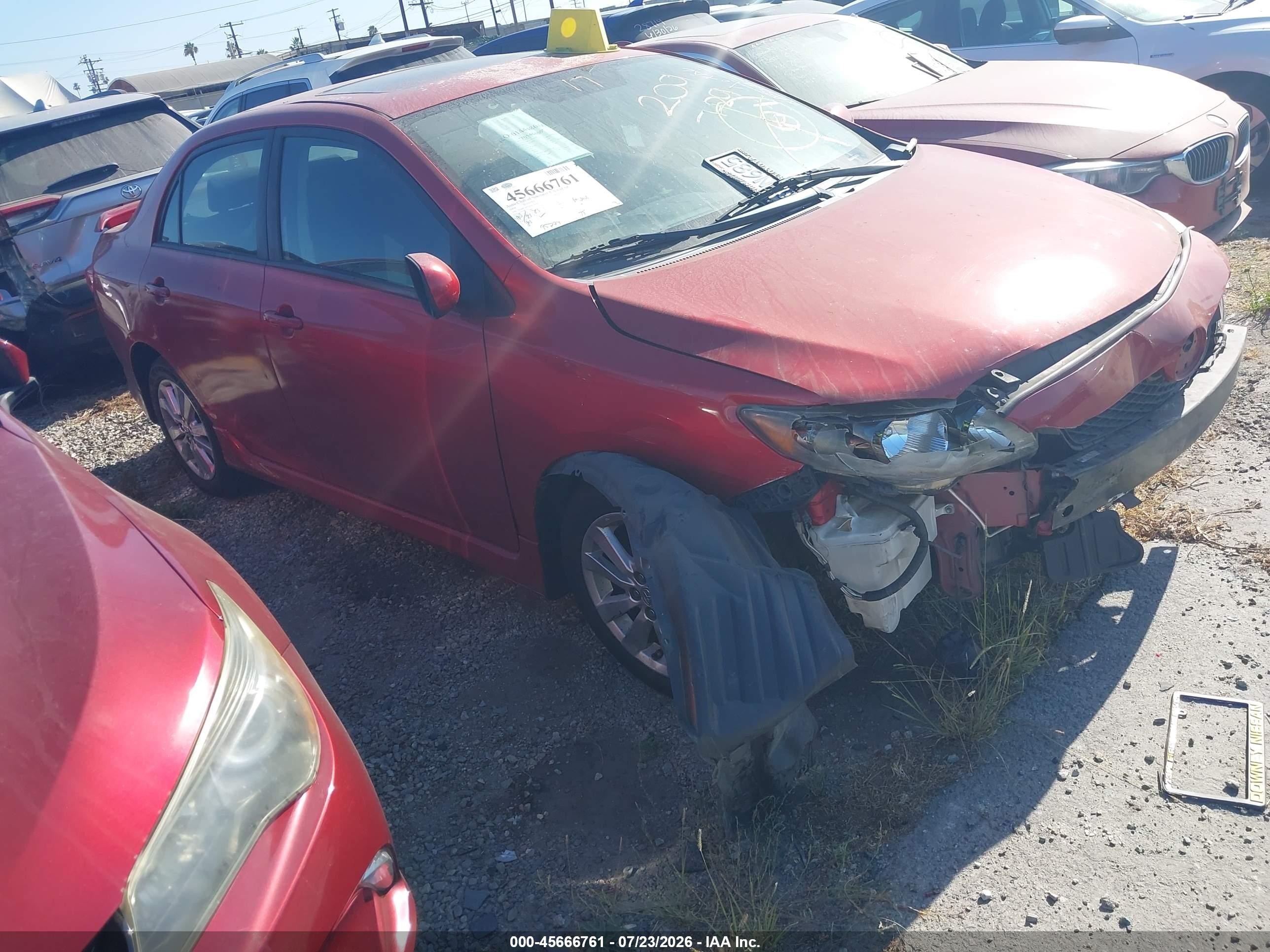 2009 Toyota Corolla S Red vin: 1NXBU40E29Z109268