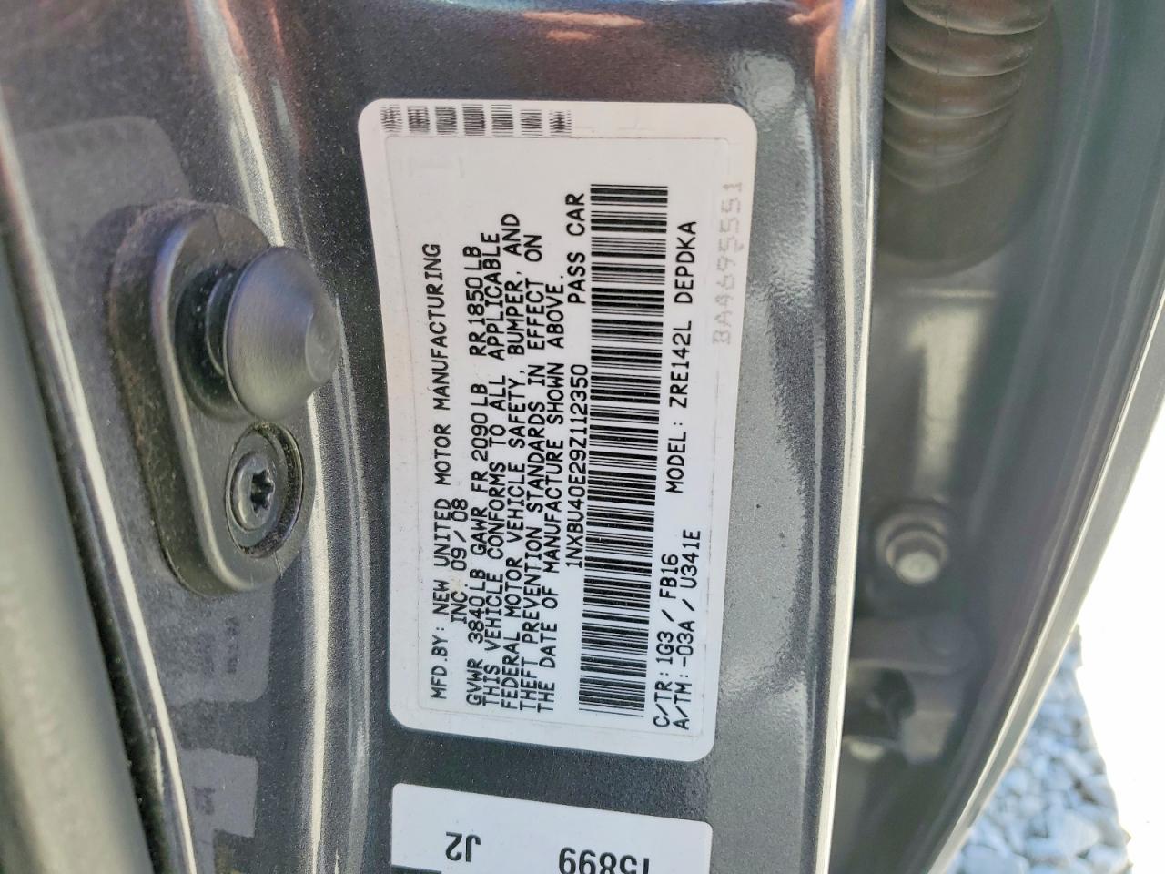 2009 Toyota Corolla Le Gray vin: 1NXBU40E29Z112350