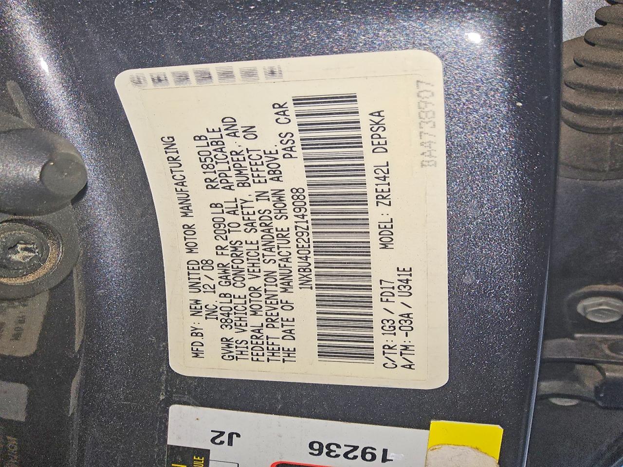 2009 Toyota Corolla S Серый vin: 1NXBU40E29Z149088