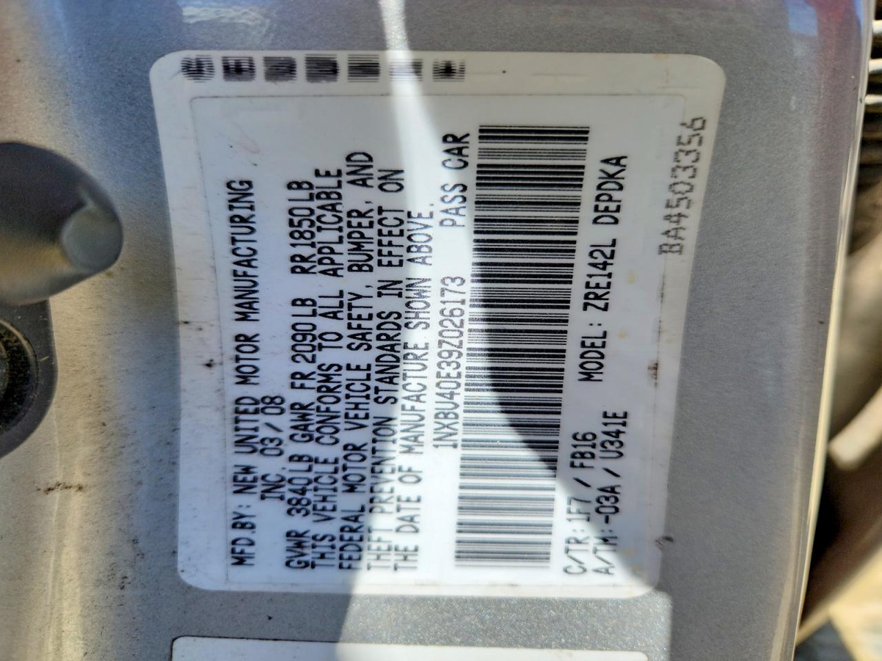 2009 Toyota Corolla Le Silver vin: 1NXBU40E39Z026173