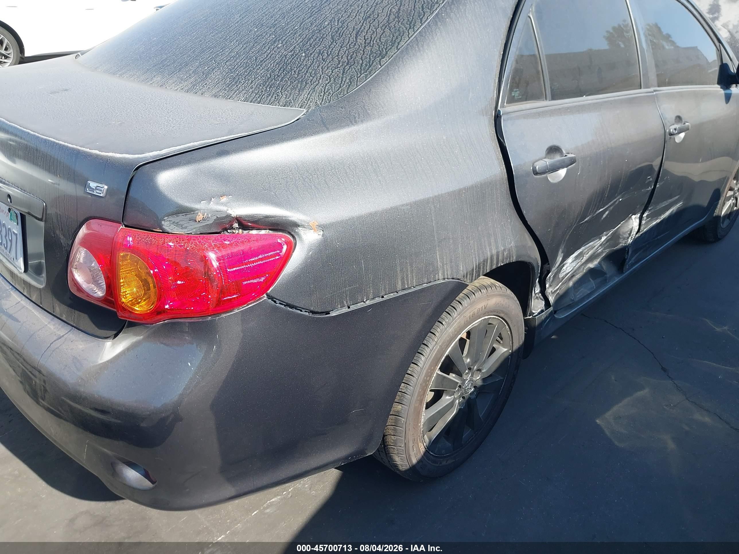 2009 Toyota Corolla Le Gray vin: 1NXBU40E39Z036671