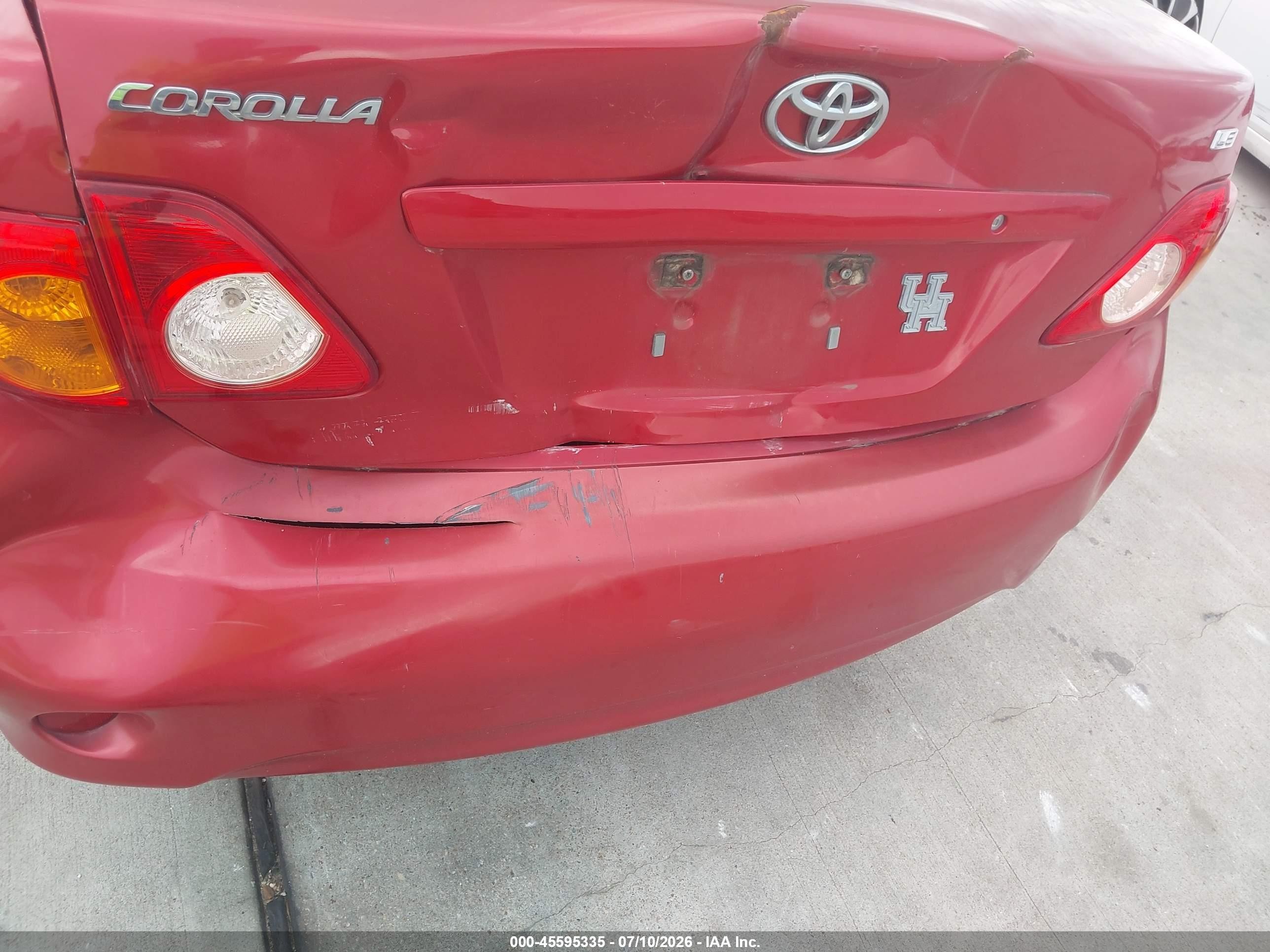 2009 Toyota Corolla Le Red vin: 1NXBU40E39Z157460