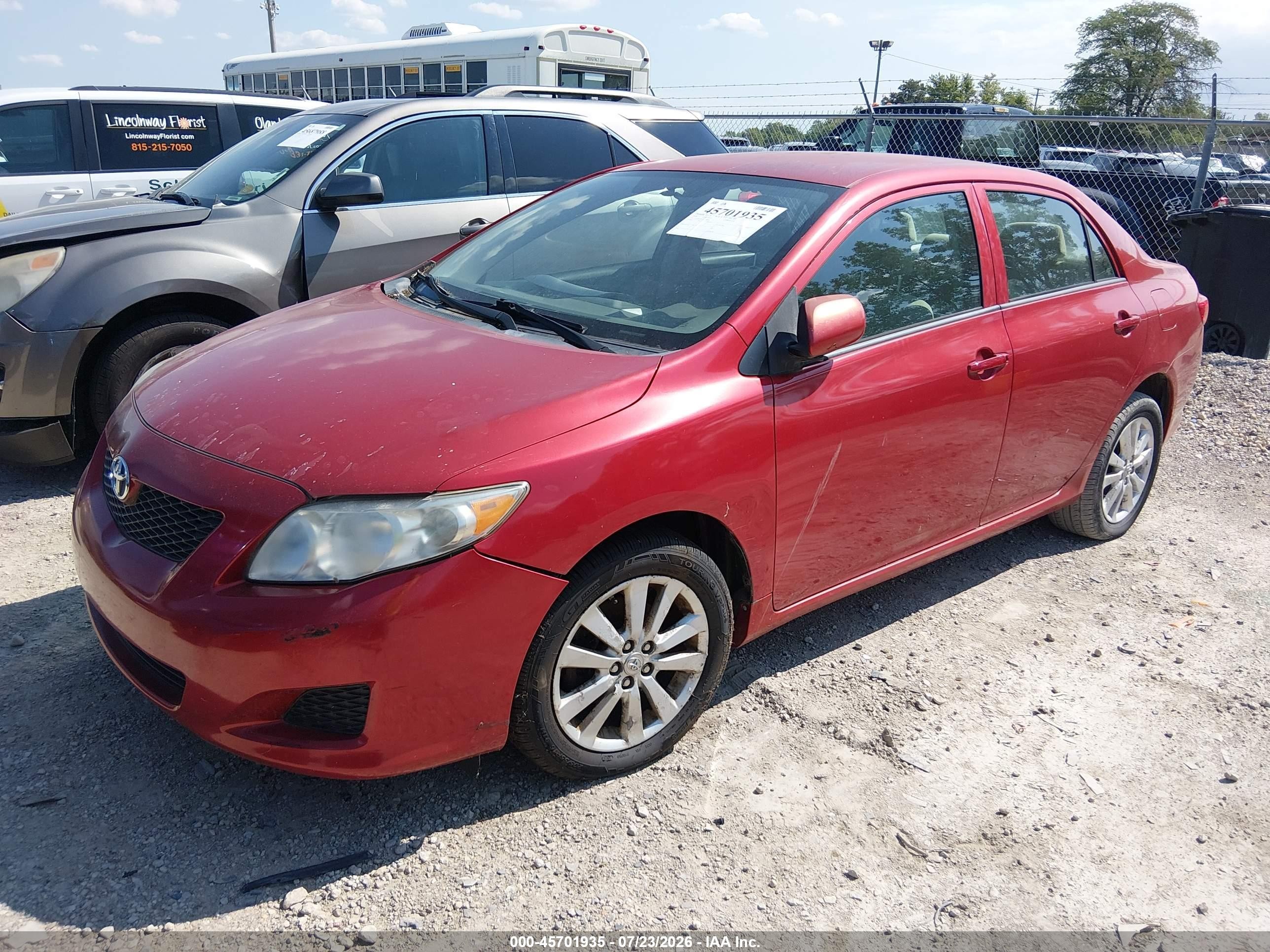 2009 Toyota Corolla Le Red vin: 1NXBU40E39Z158639