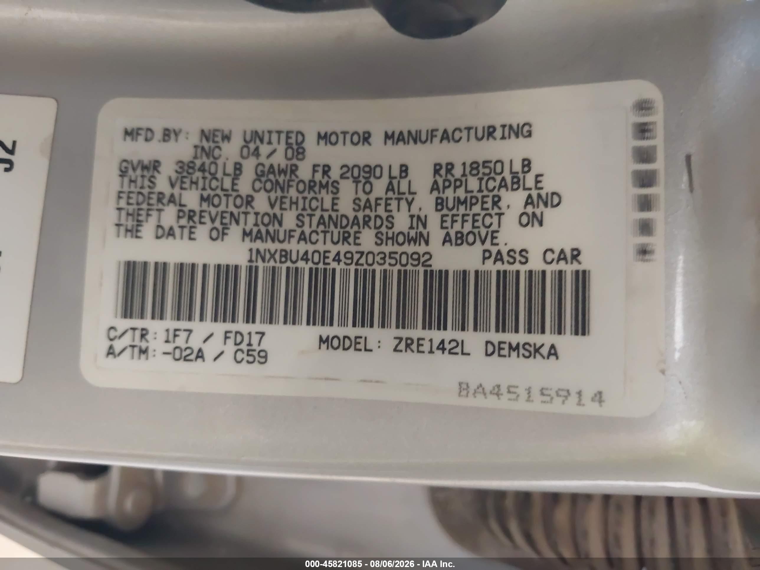 2009 Toyota Corolla S Silver vin: 1NXBU40E49Z035092