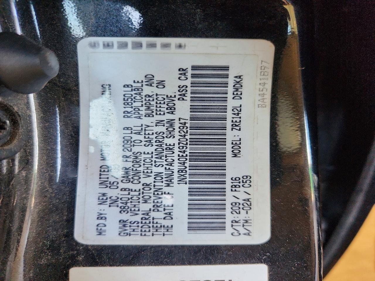 2009 Toyota Corolla Base Black vin: 1NXBU40E49Z042947