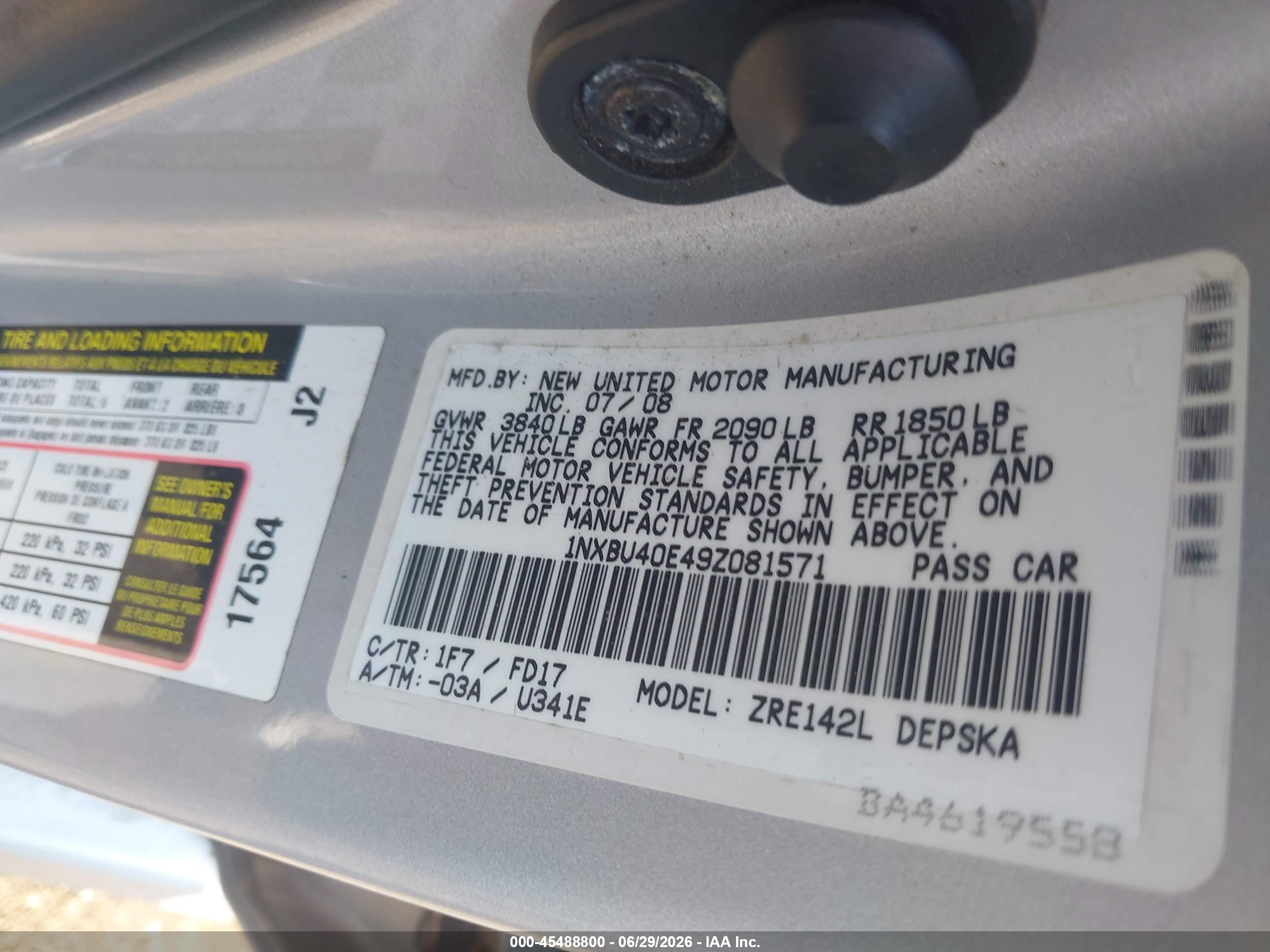 2009 Toyota Corolla S Silver vin: 1NXBU40E49Z081571
