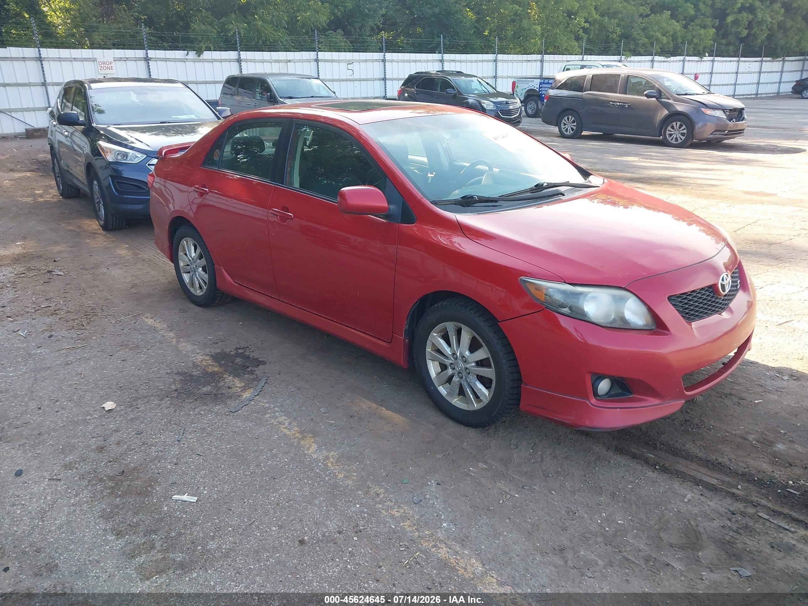 2009 Toyota Corolla S Red vin: 1NXBU40E49Z094871