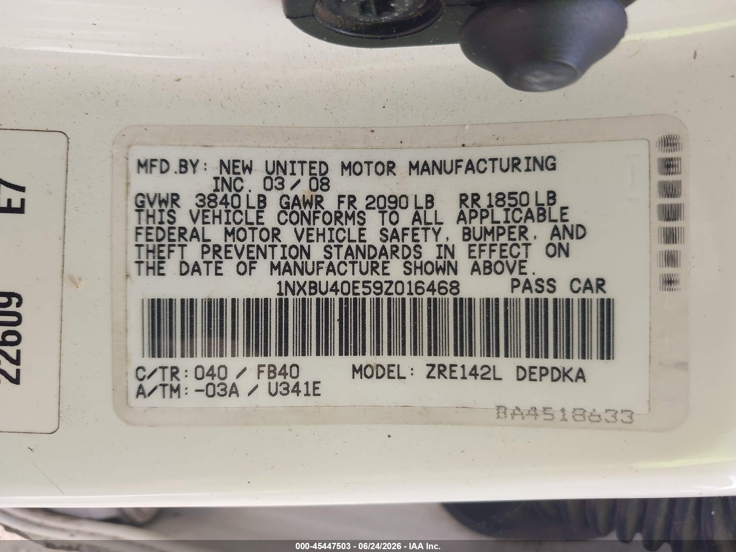 2009 Toyota Corolla Le White vin: 1NXBU40E59Z016468