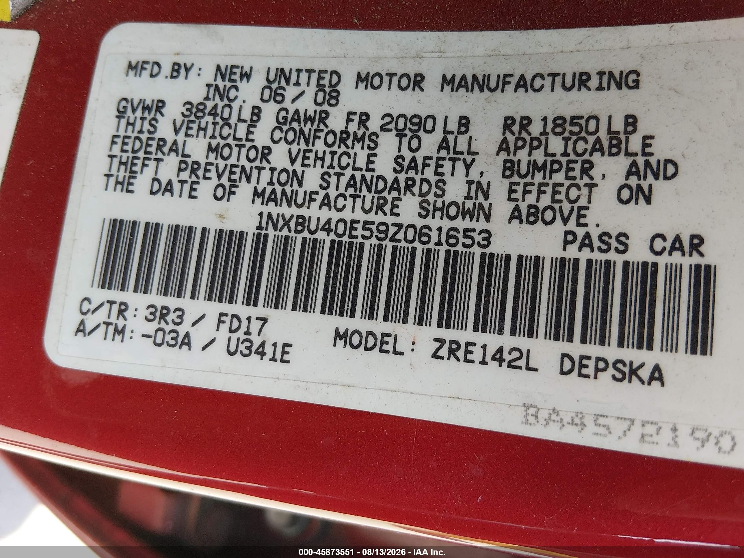 2009 Toyota Corolla S Red vin: 1NXBU40E59Z061653