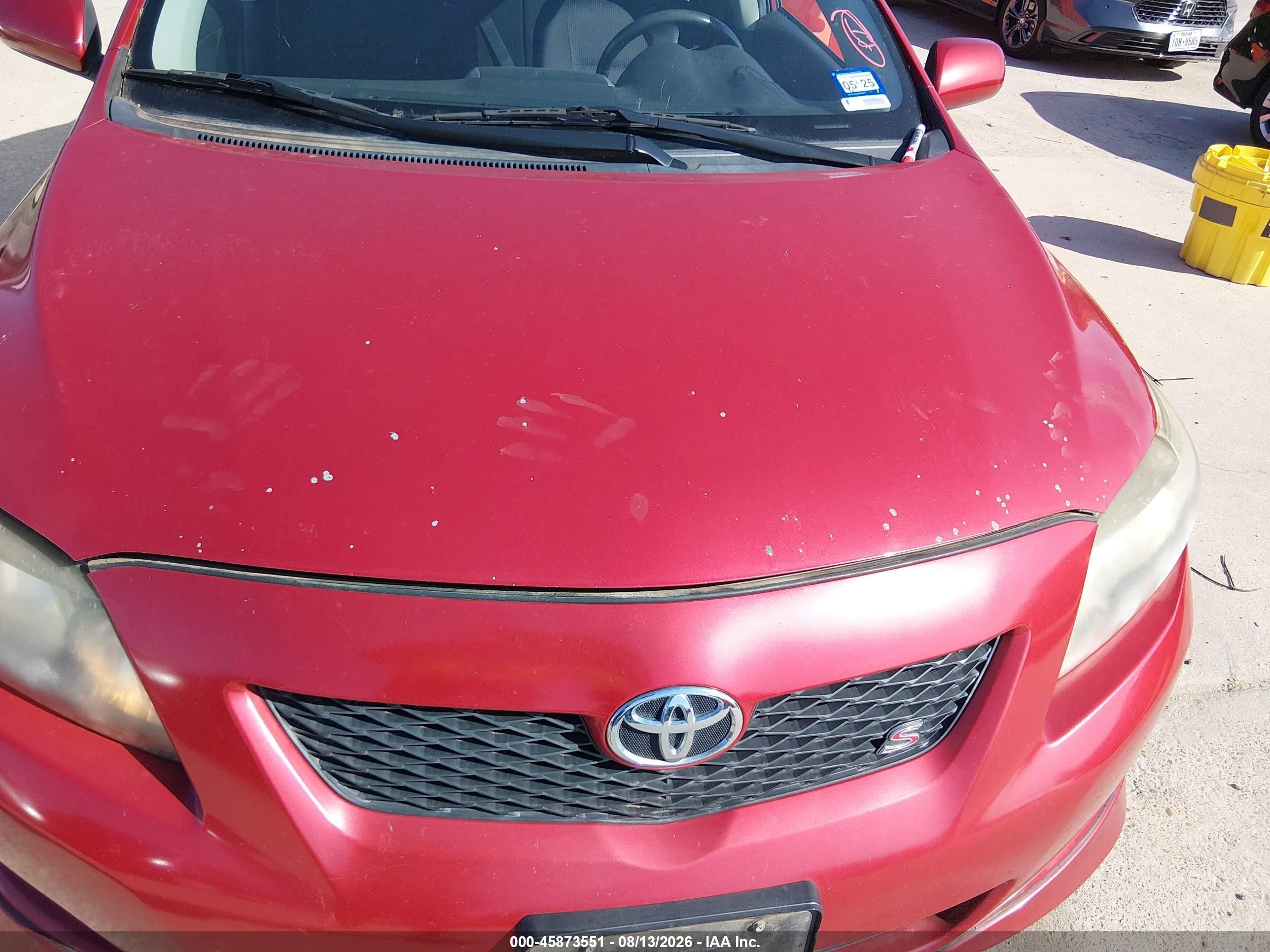 2009 Toyota Corolla S Red vin: 1NXBU40E59Z061653