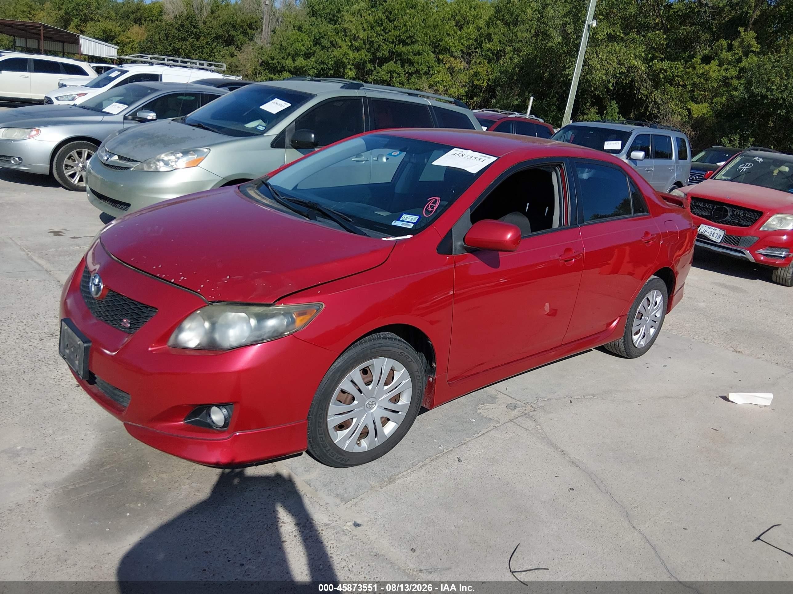 2009 Toyota Corolla S Red vin: 1NXBU40E59Z061653